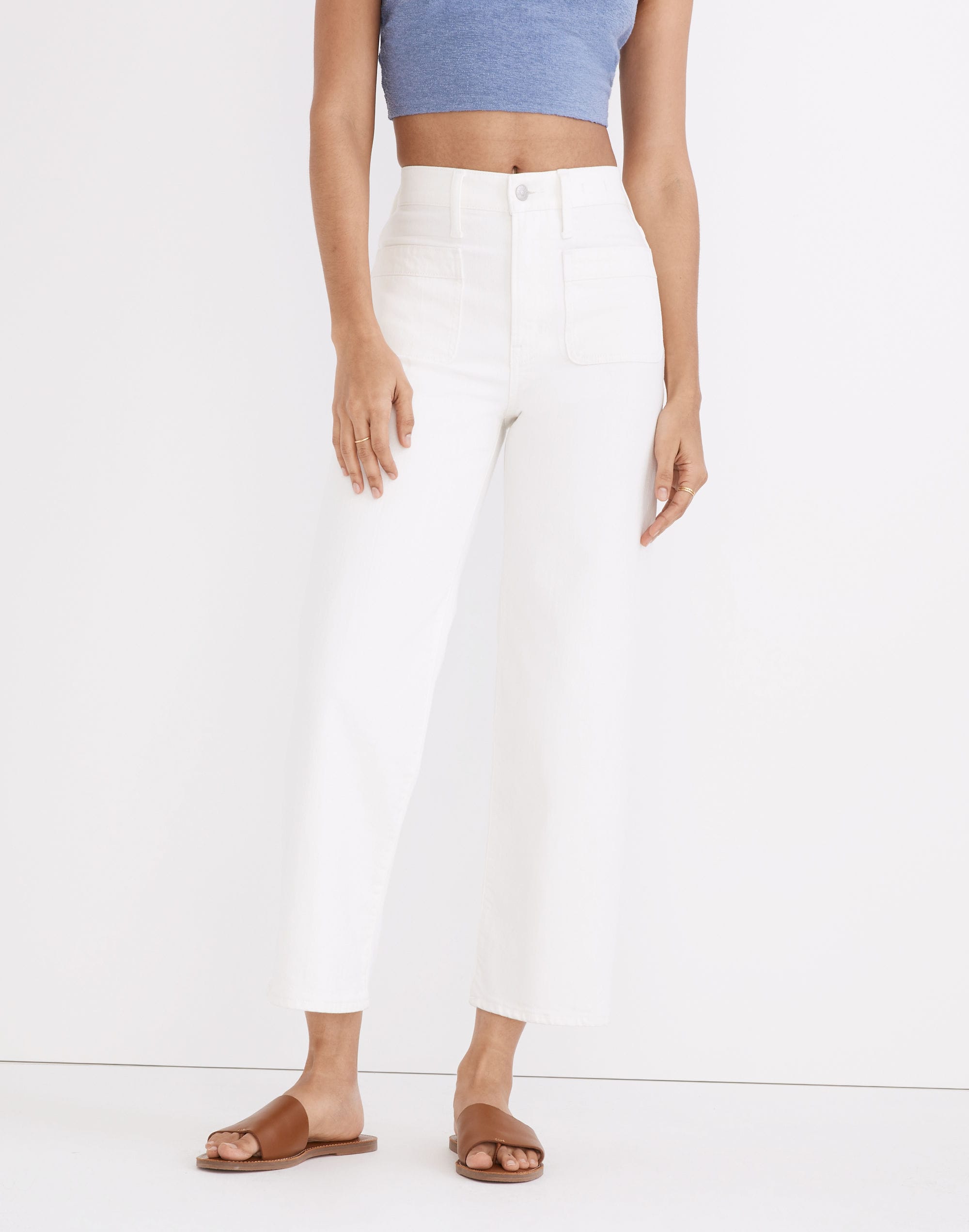 The Perfect Vintage Wide-Leg Jean in Tile White: Patch Pocket Edition