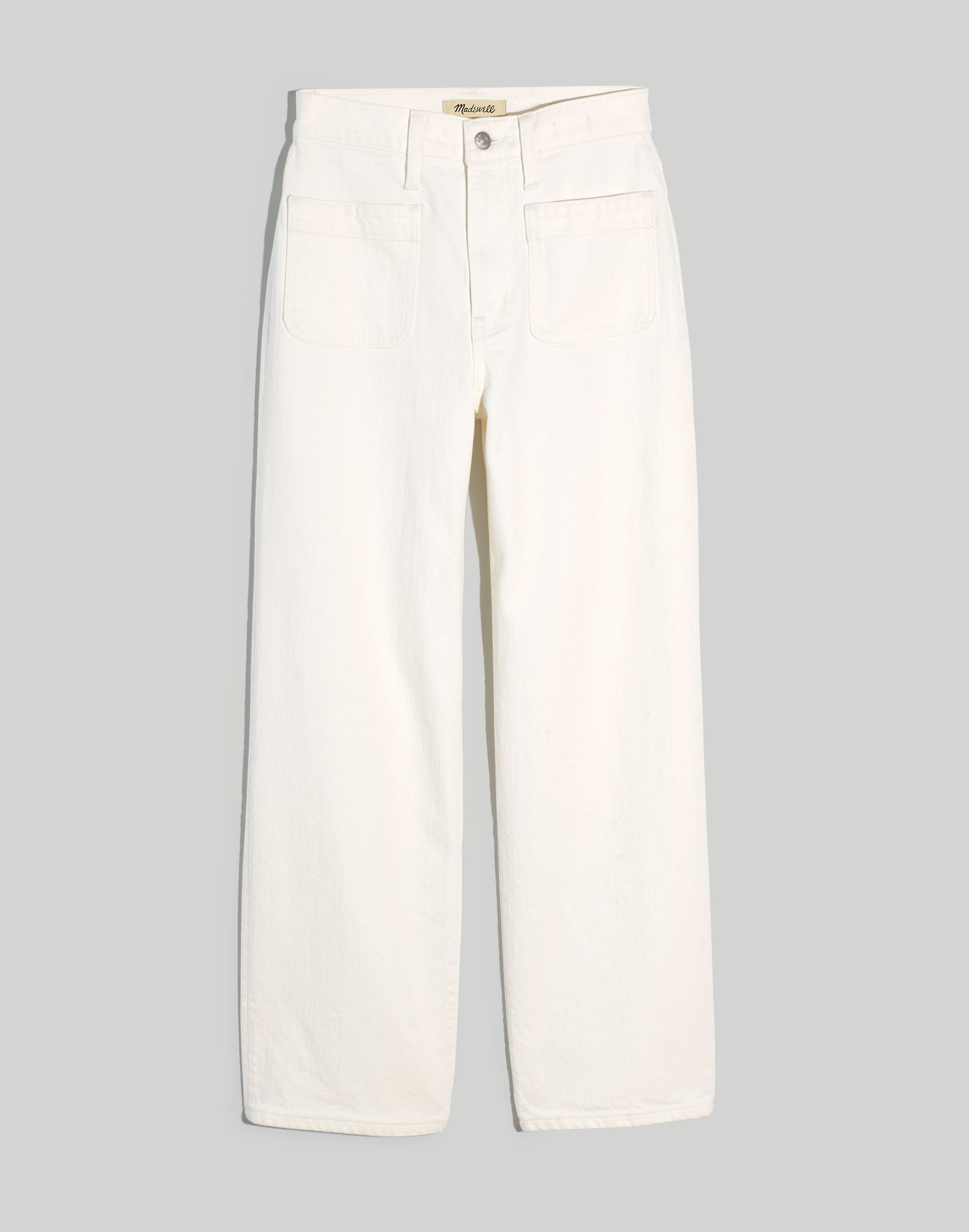 The Perfect Vintage Wide-Leg Jean in Tile White: Patch Pocket Edition