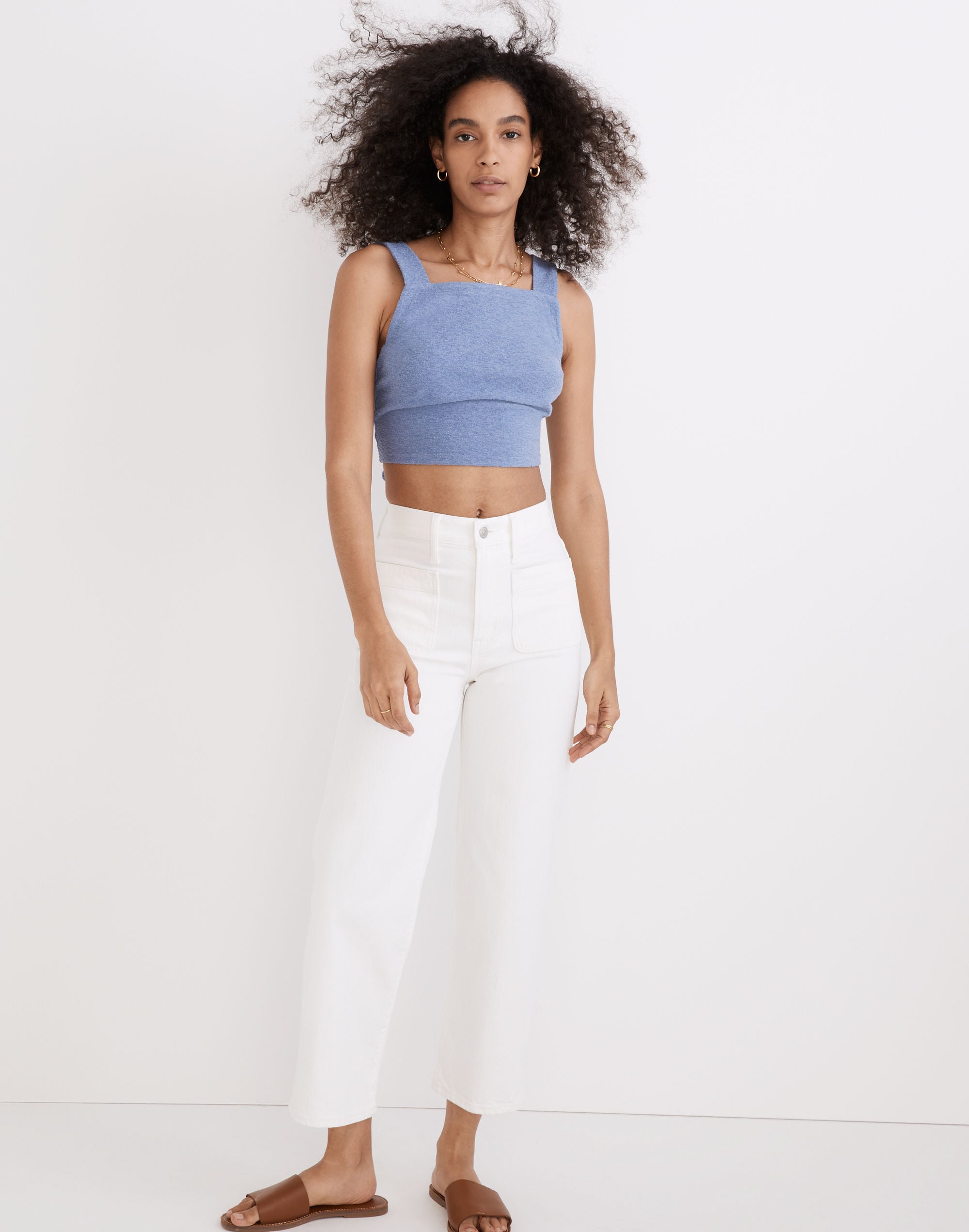 the perfect vintage wide-leg jean in tile white: patch pocket edition
