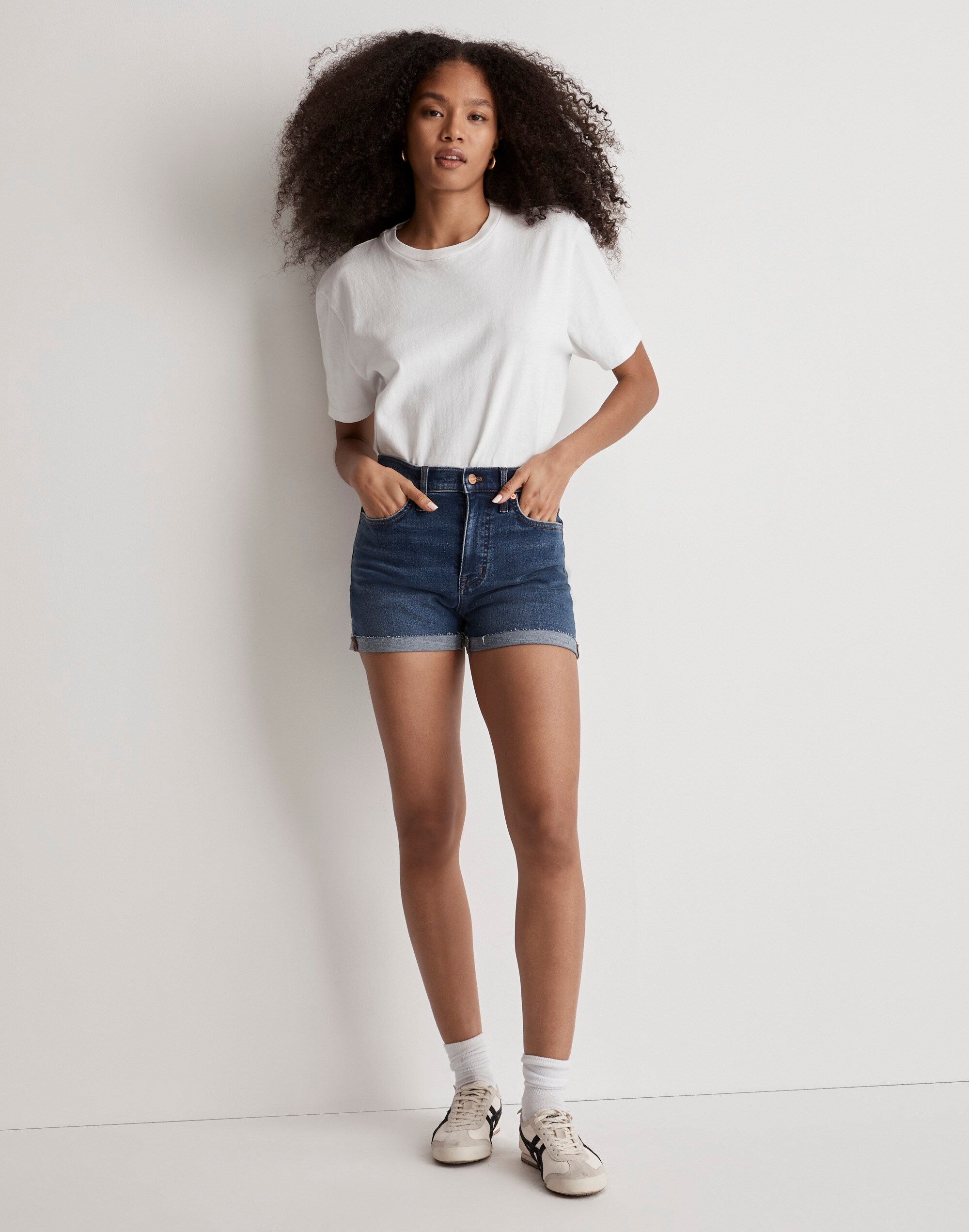 High-Rise Denim Shorts