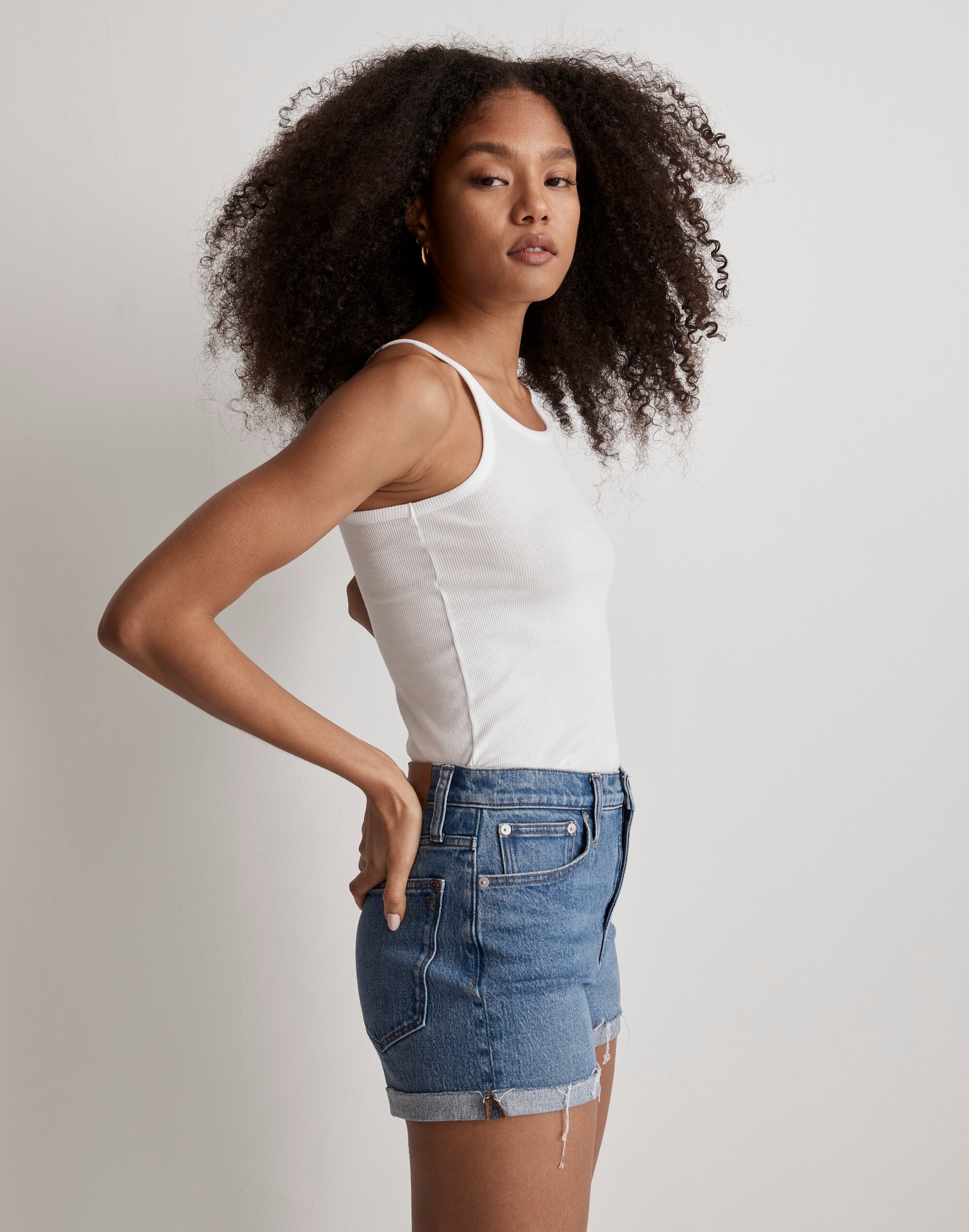 High-Rise Denim Shorts