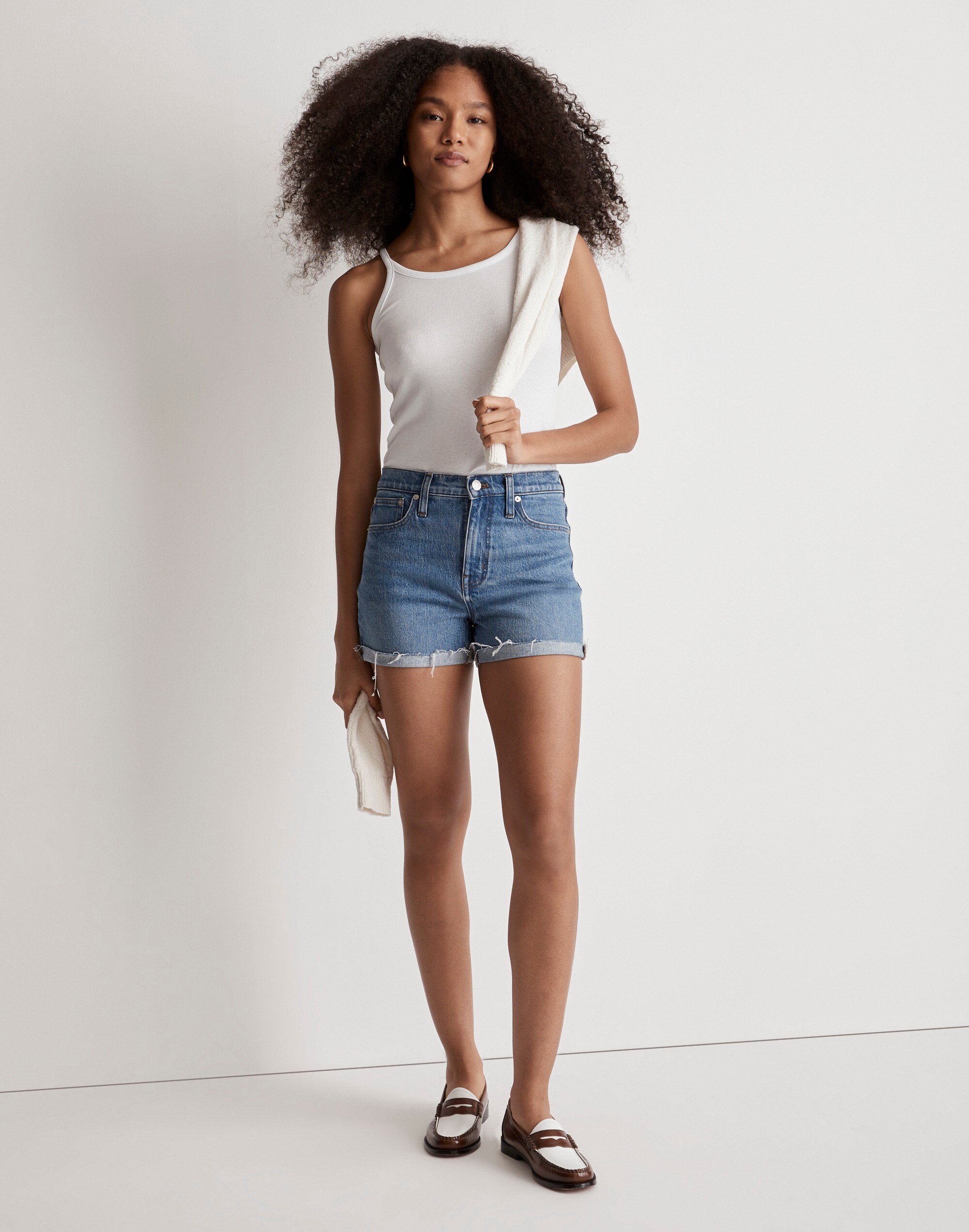 High-Rise Denim Shorts