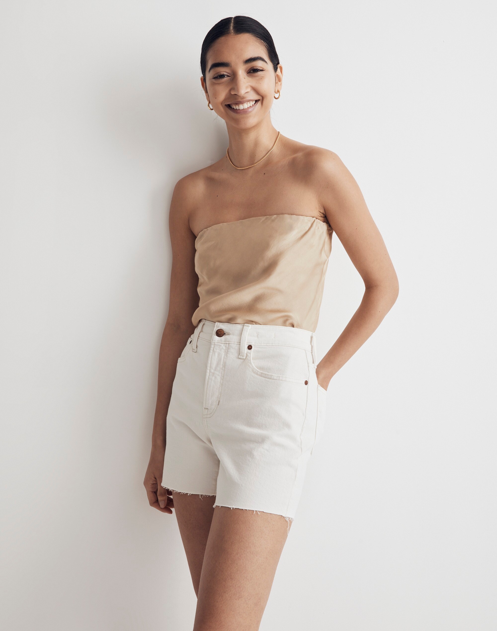 The Perfect Vintage Mid-Length Jean Short in Vintage Canvas Alternate Image 4