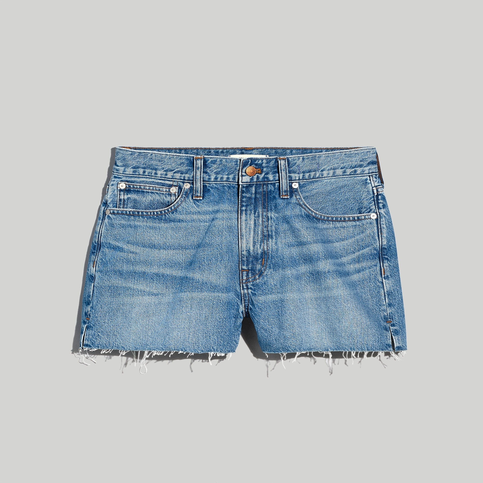 Relaxed Denim Shorts in Wisner Wash: Side-Slit Edition