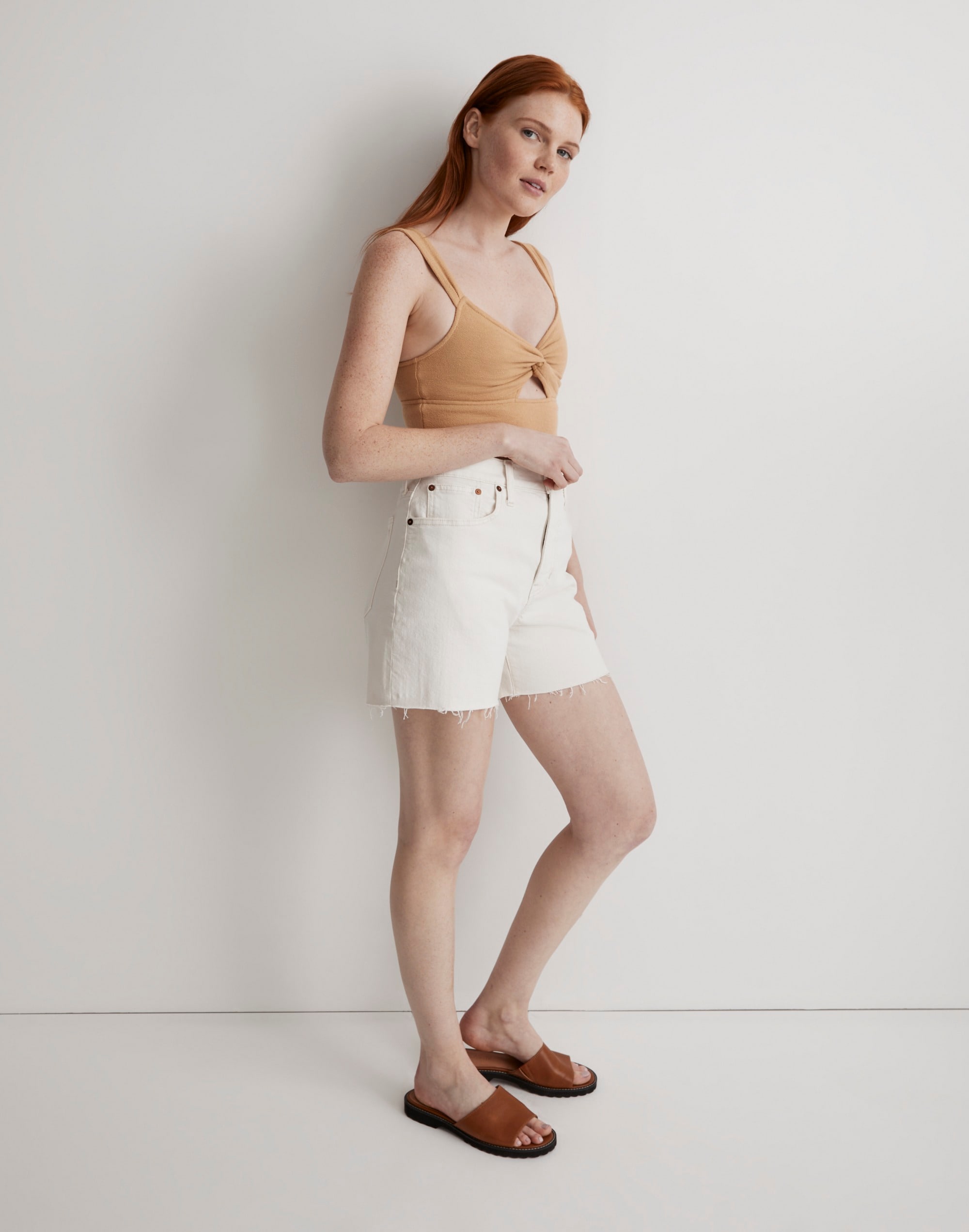 The Curvy Perfect Vintage Mid-Length Jean Short in Vintage Canvas