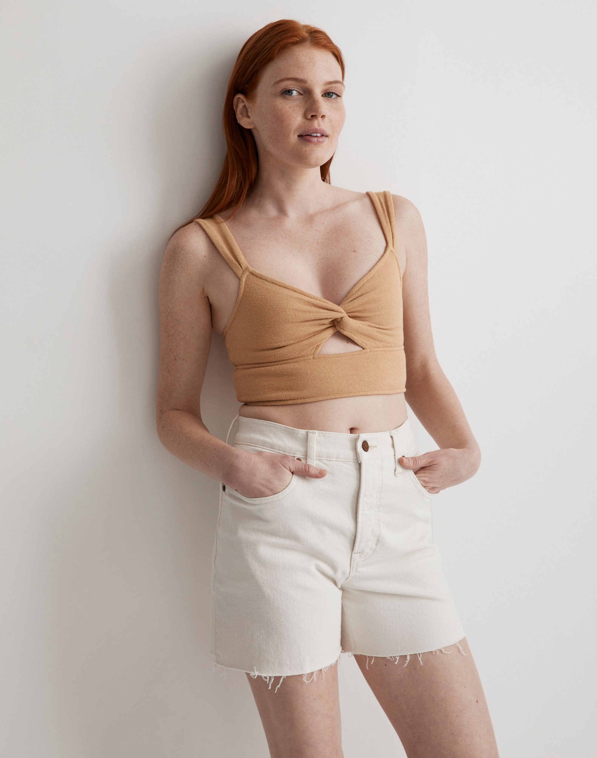 The Curvy Perfect Vintage Mid-Length Jean Short in Vintage Canvas
