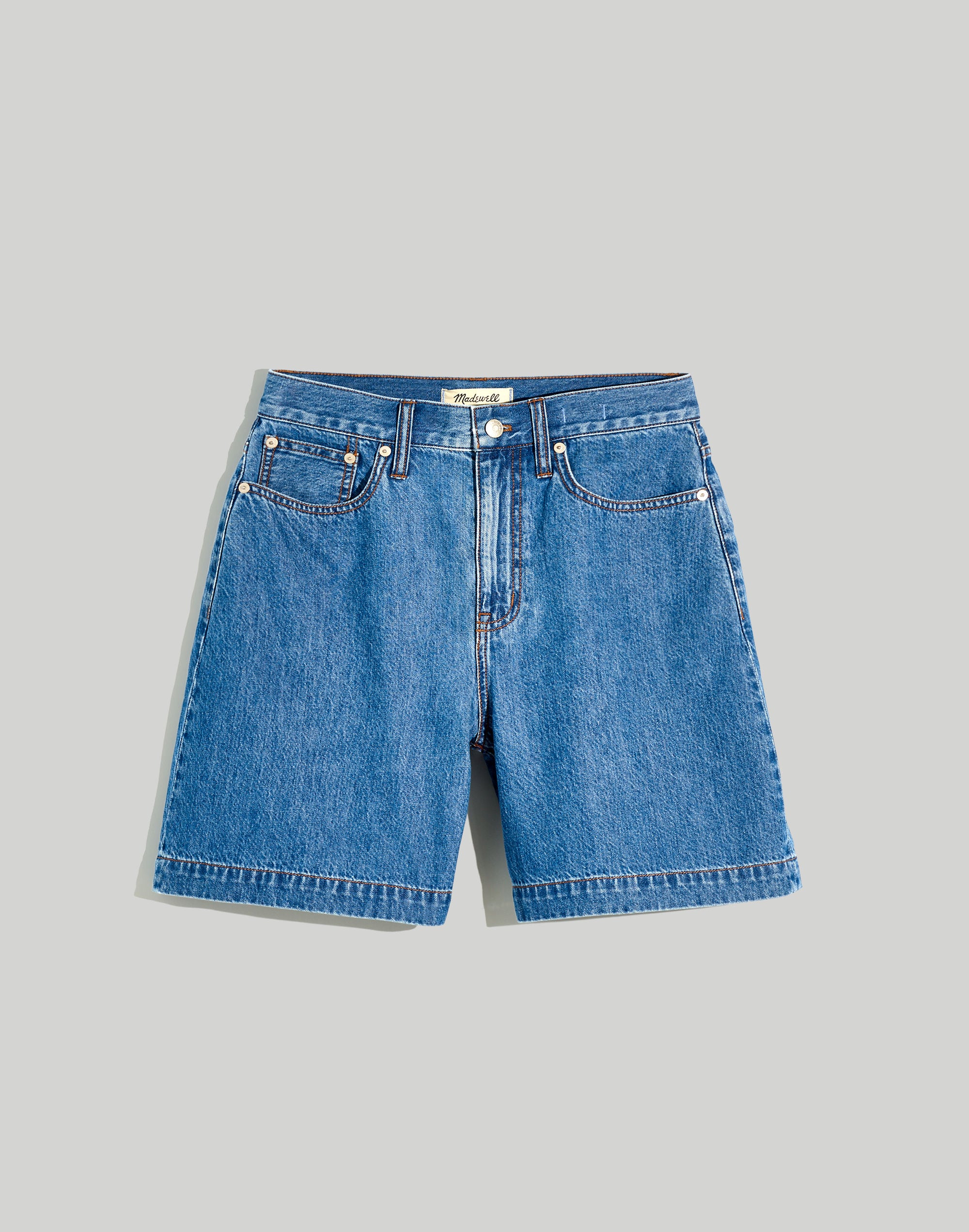 Drapey High-Rise Denim Shorts in Gabler Wash
