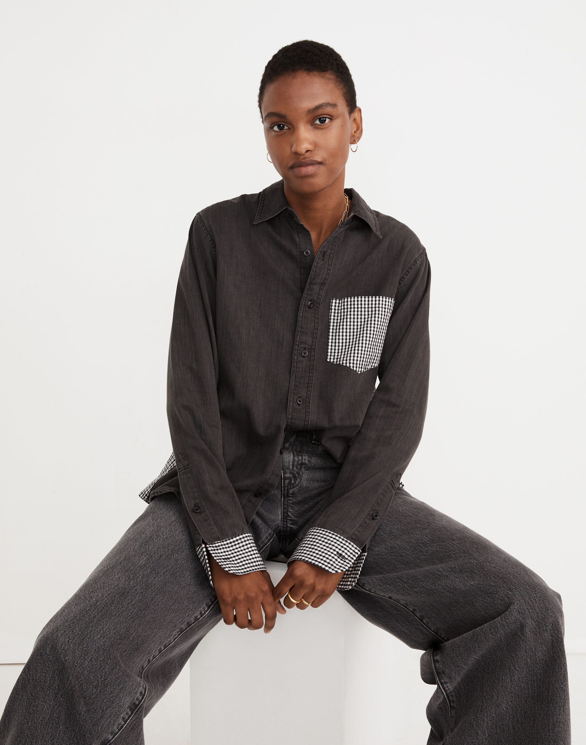 Madewell x Rentrayage Upcycled Button-Up Shirt