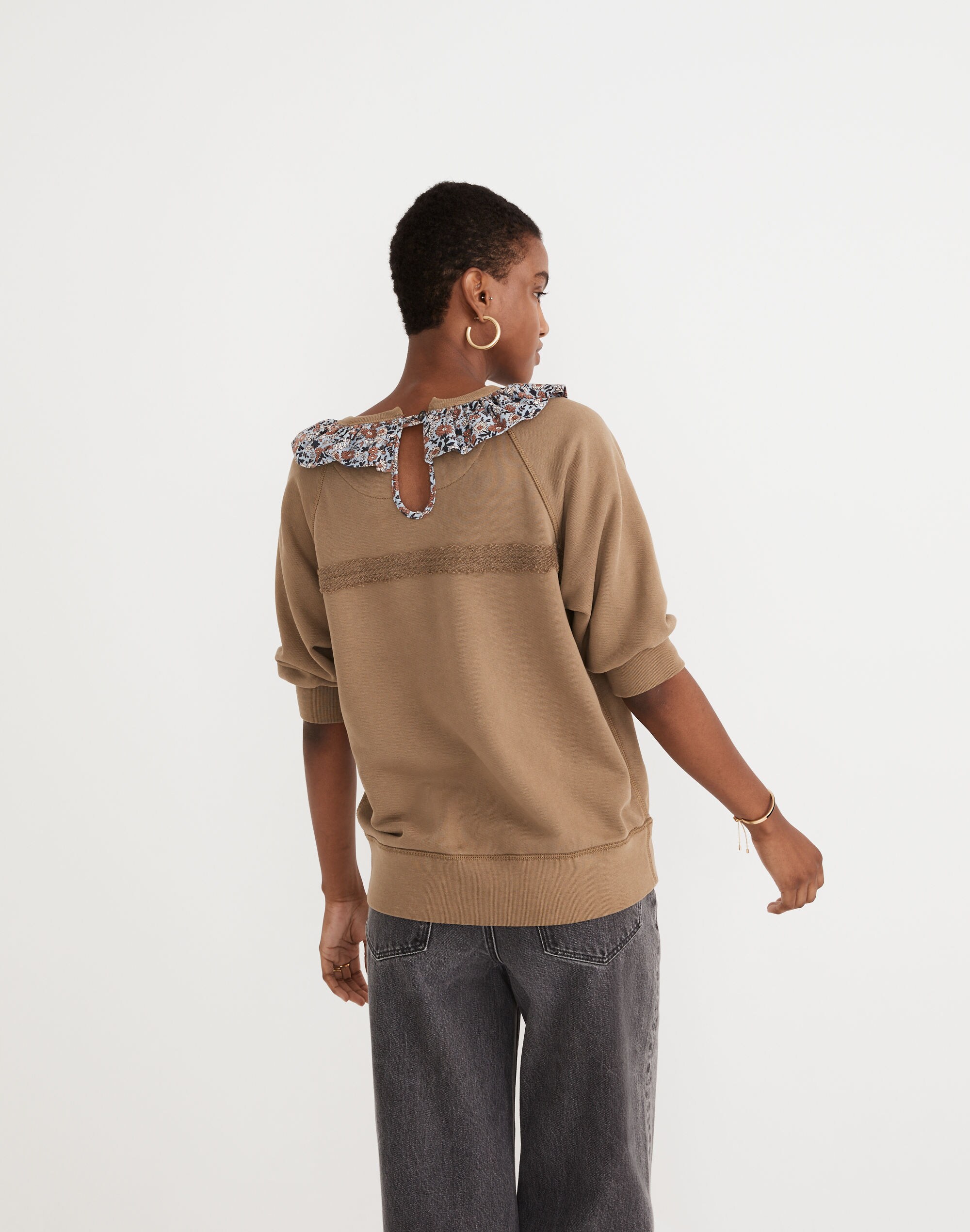 Madewell x Rentrayage Upcycled Ruffle-Collar Sweatshirt