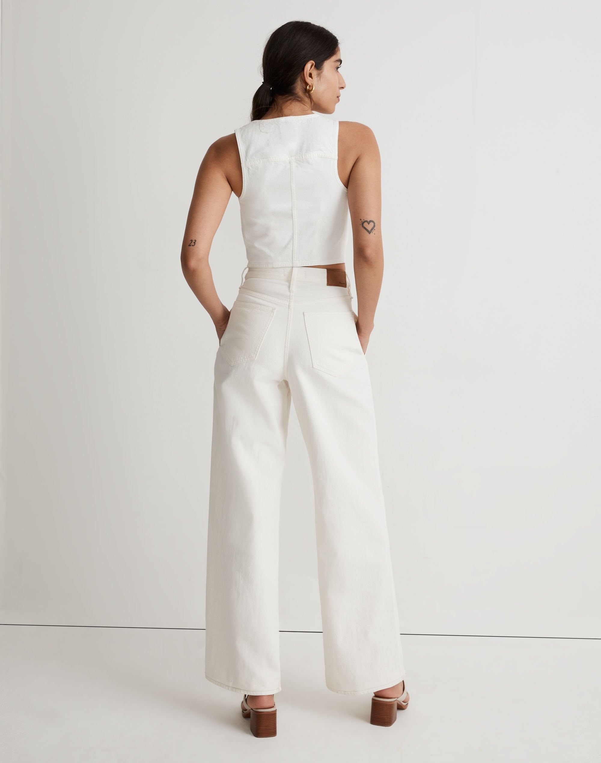 Superwide-Leg Jeans in Vintage Canvas: Button-Fly Edition