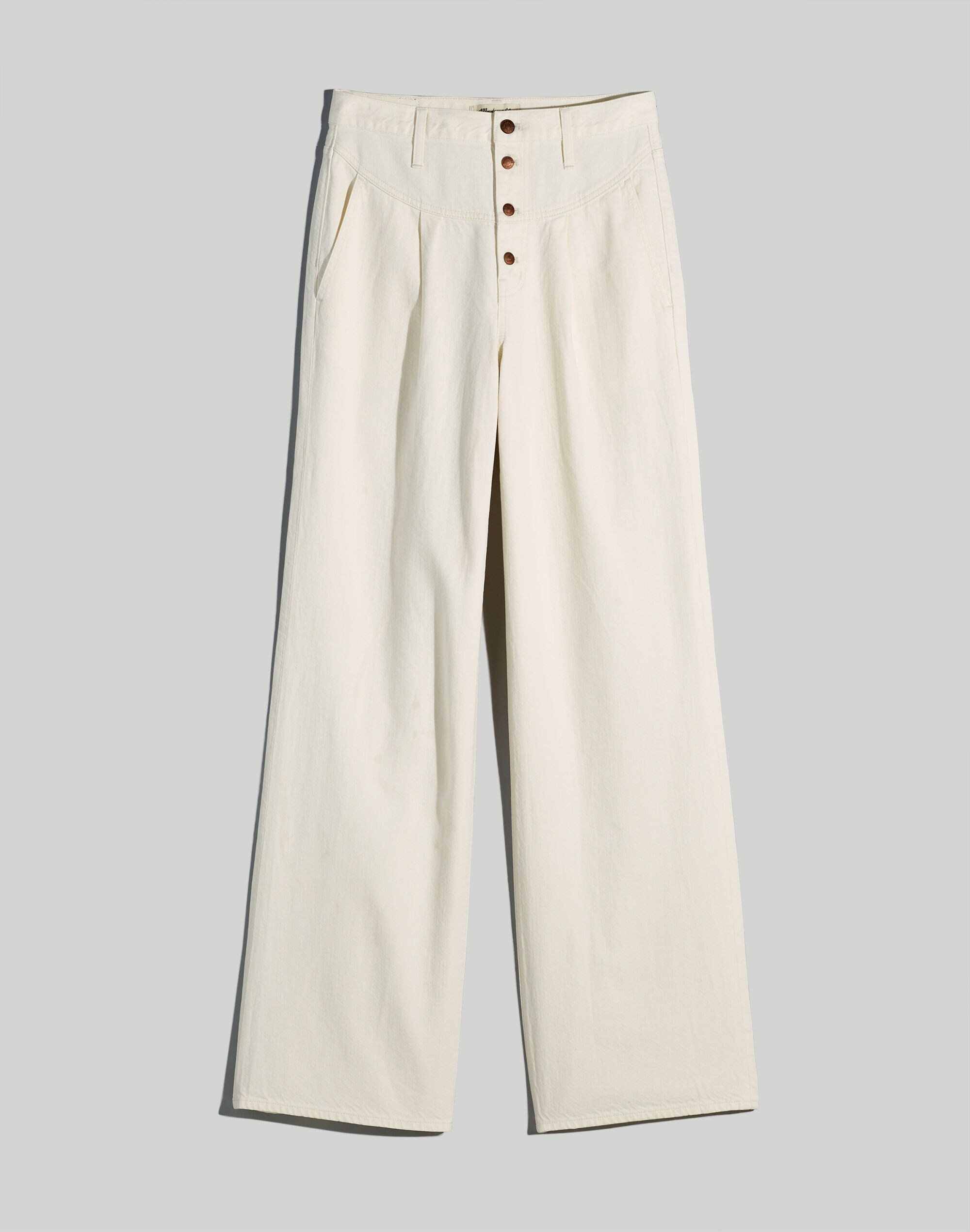 Superwide-Leg Jeans in Vintage Canvas: Button-Fly Edition