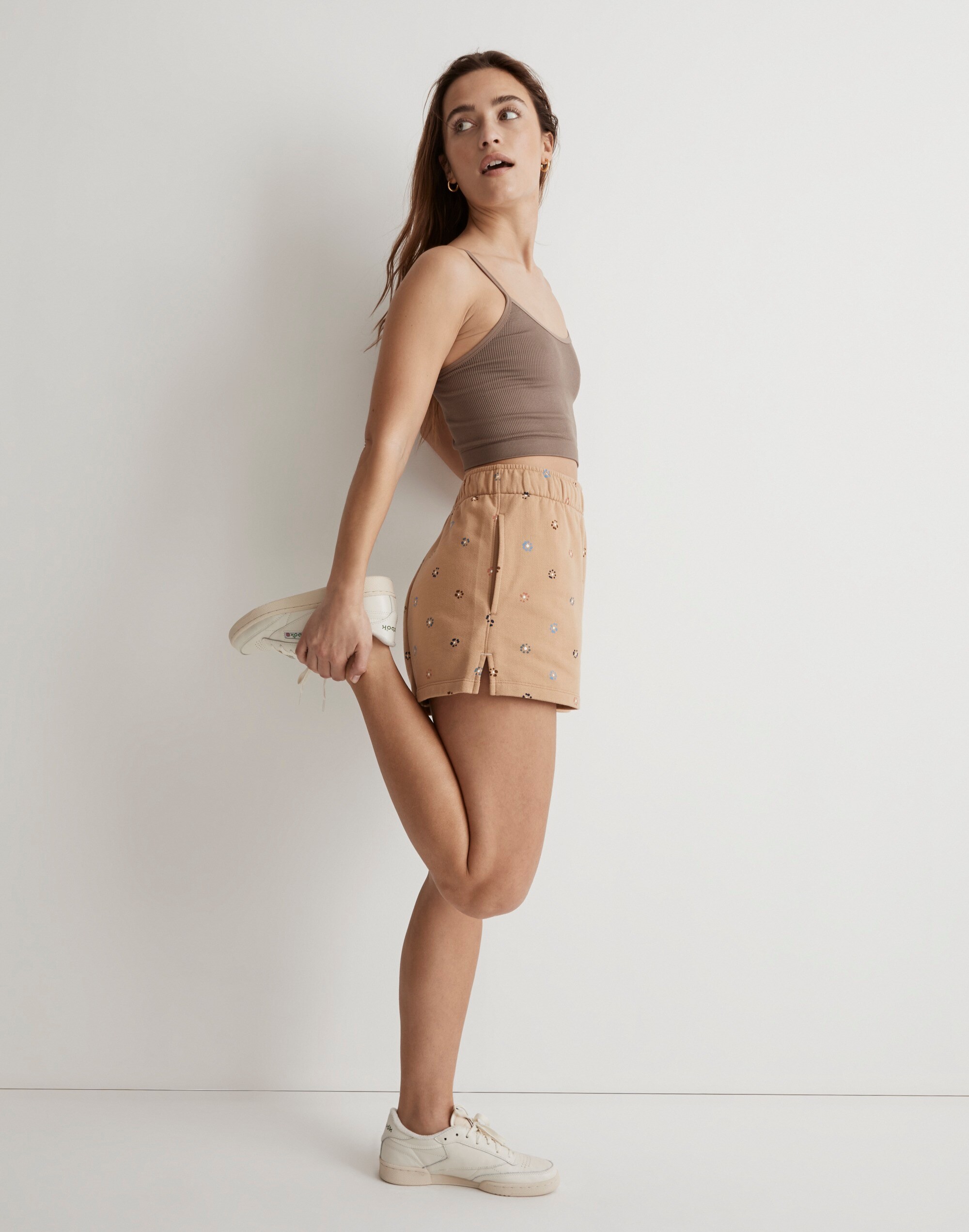 Terry Drawstring Sweatshorts in Dot Daisy