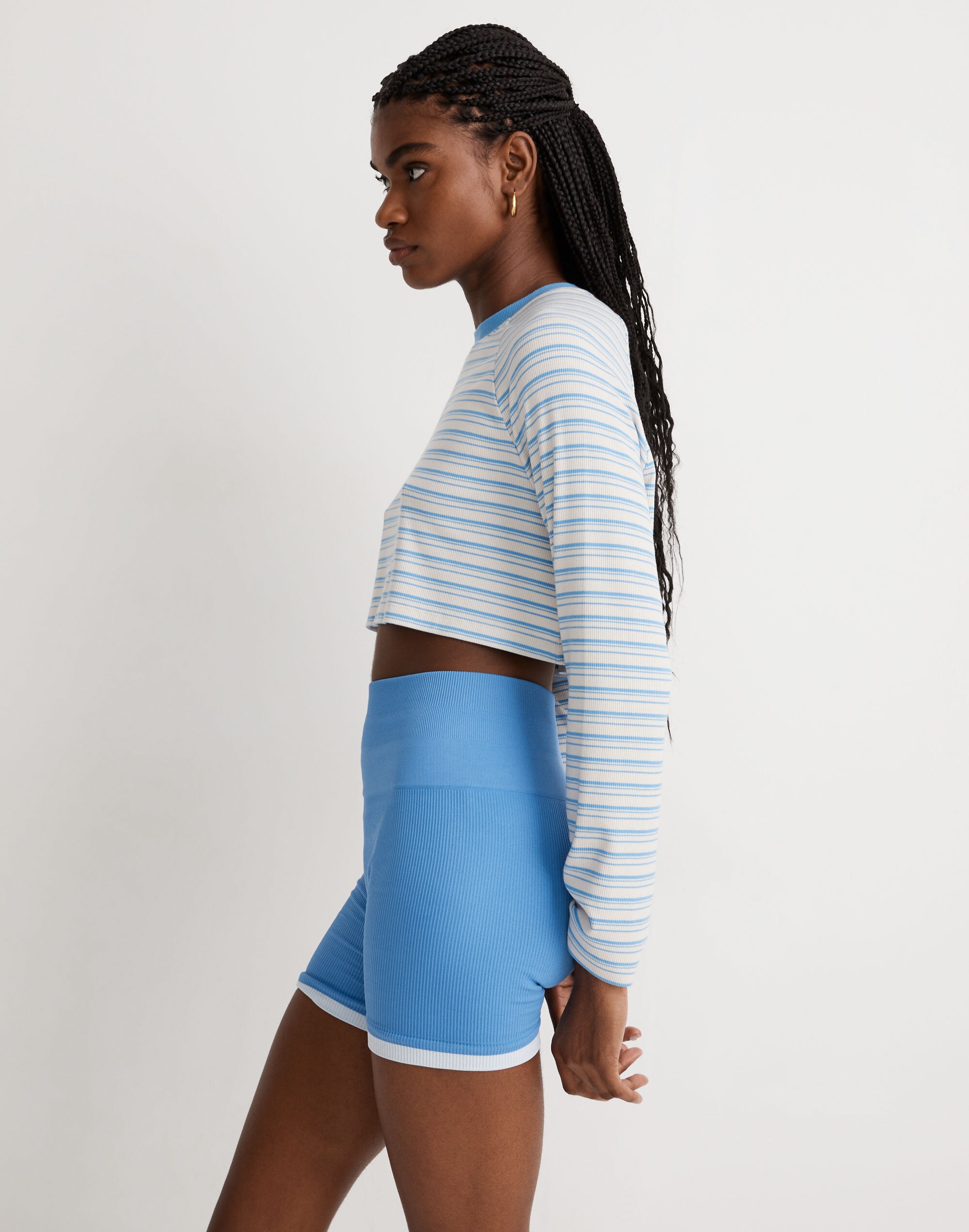 MWL Raglan Supercropped Tee in Stripe