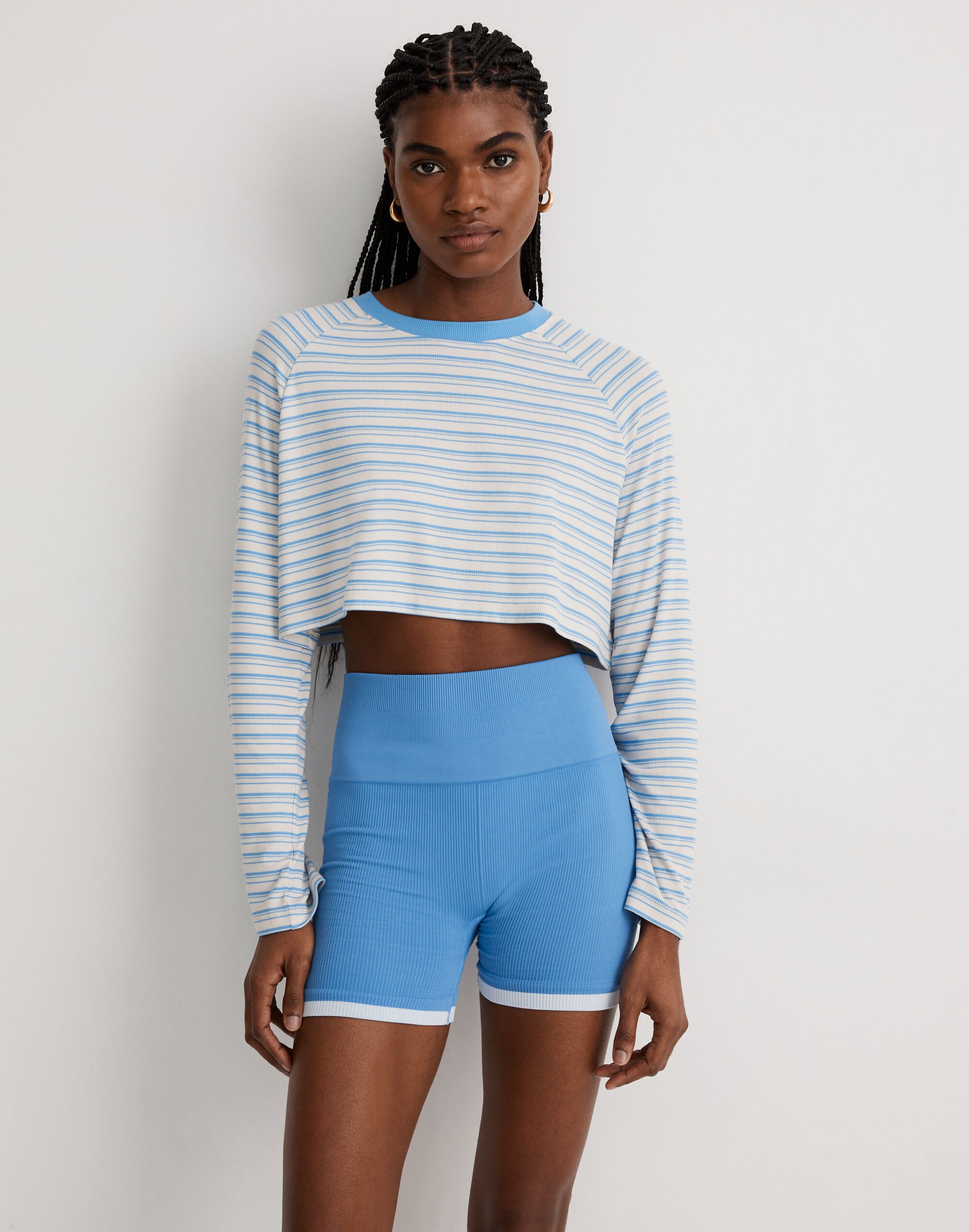 MWL Raglan Supercropped Tee in Stripe