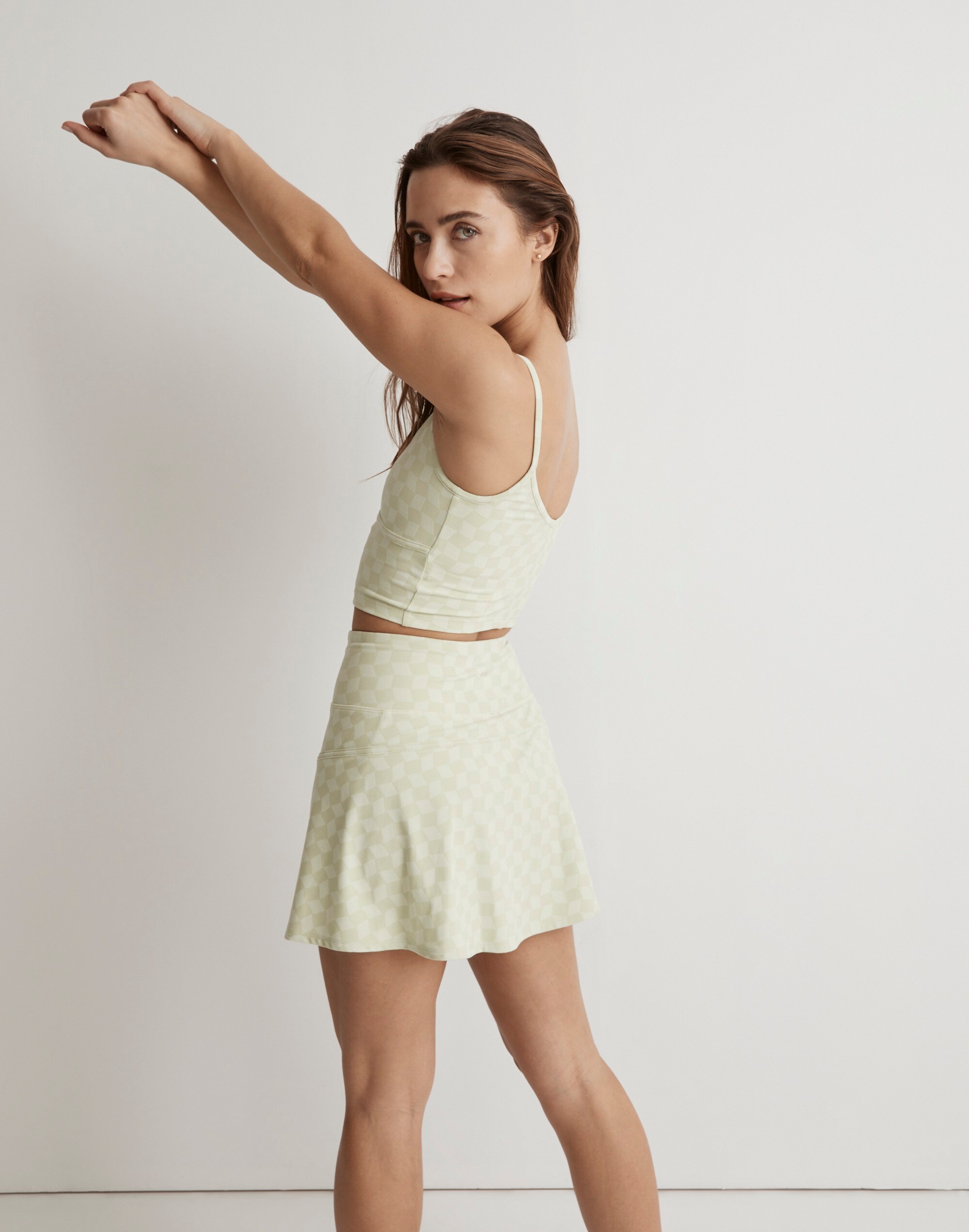 Flex Longline Bra in Checkerboard