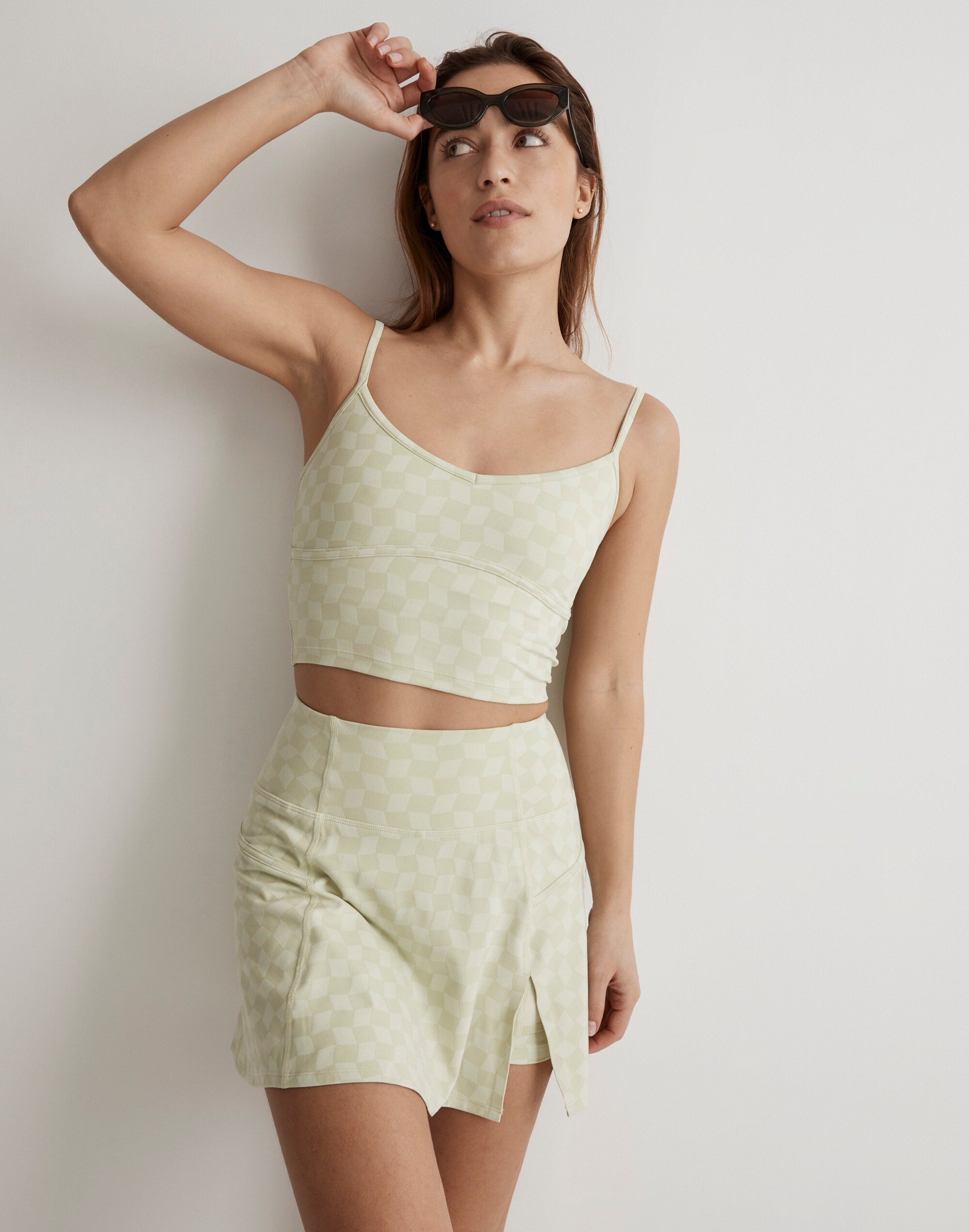 Flex Longline Bra in Checkerboard