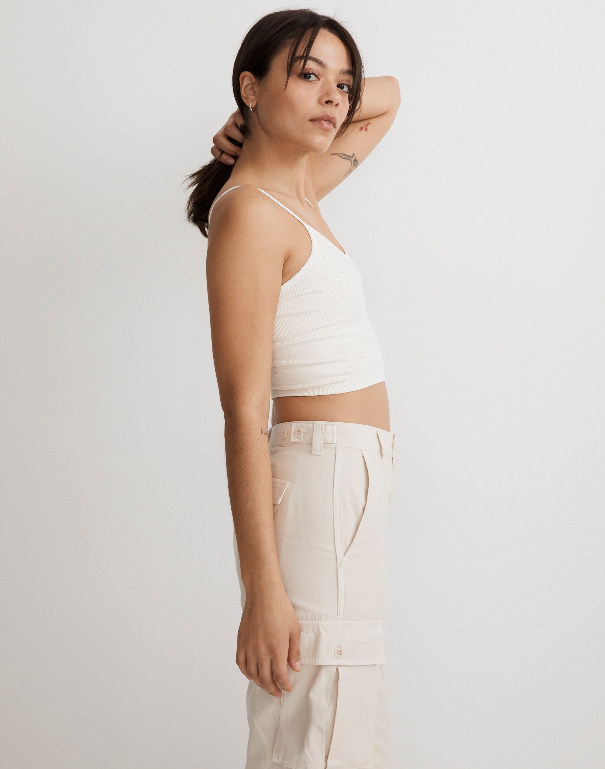 Seamless Pointelle Crop Cami