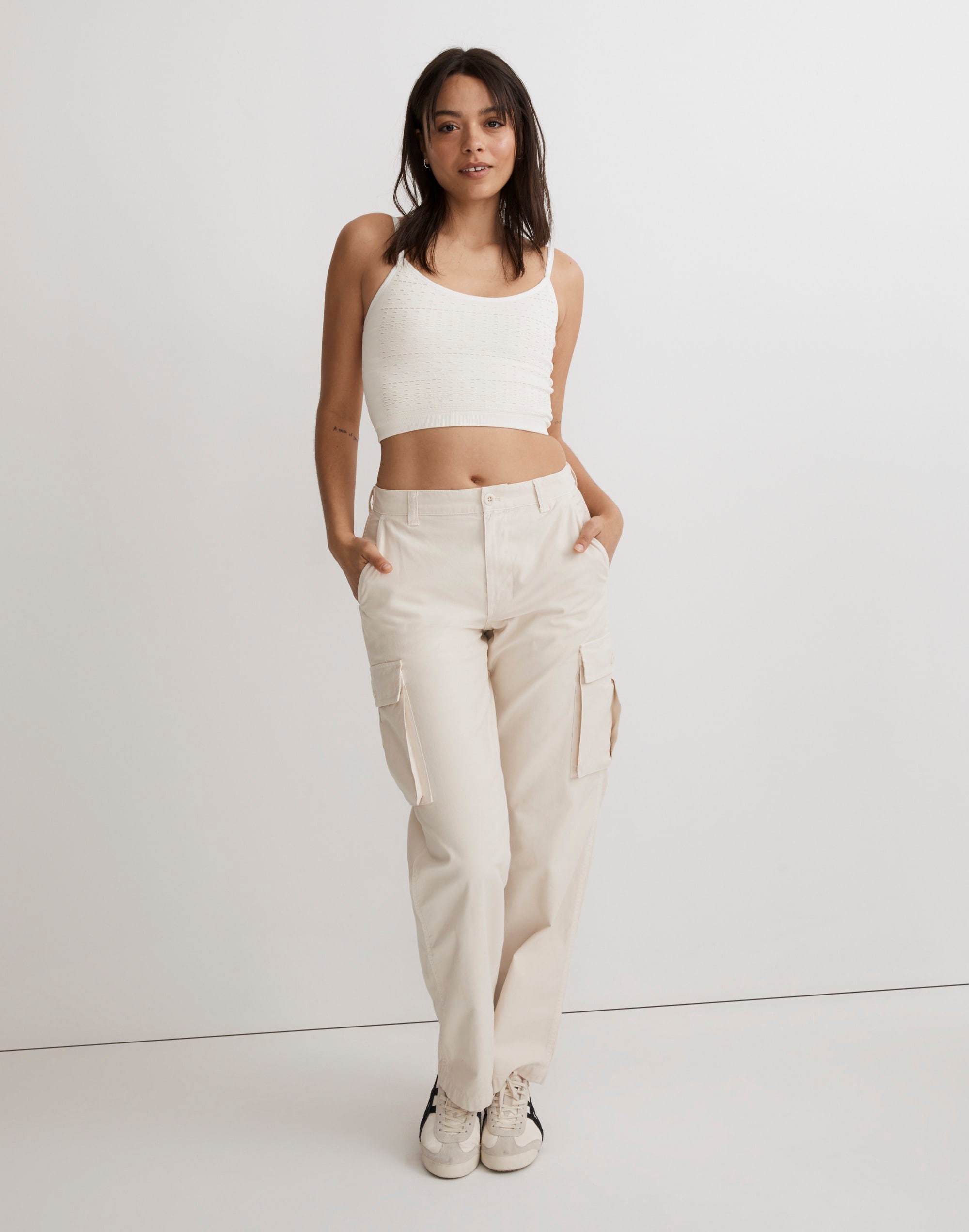 Seamless Pointelle Crop Cami