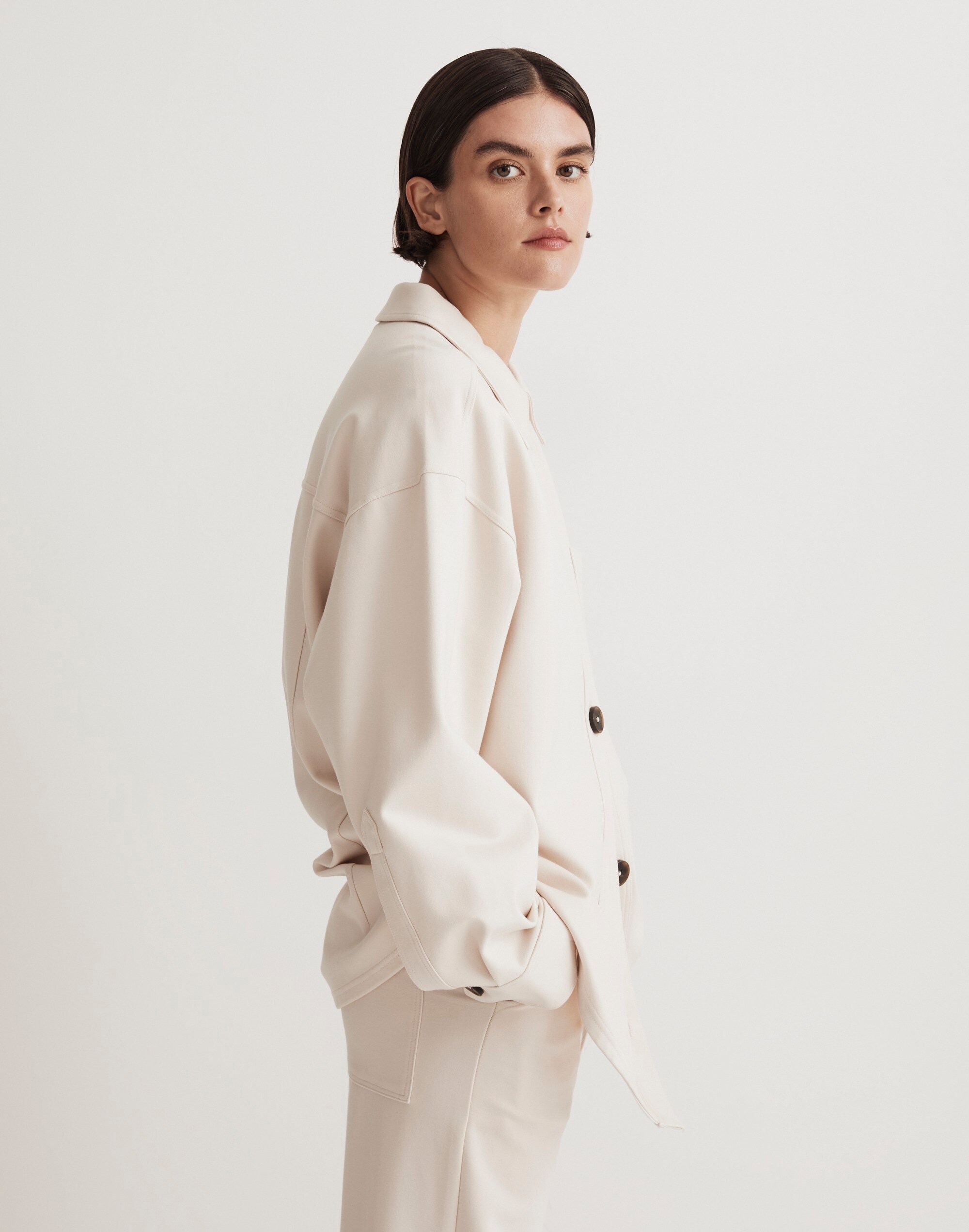 Ponte Oversized Shirt Jacket