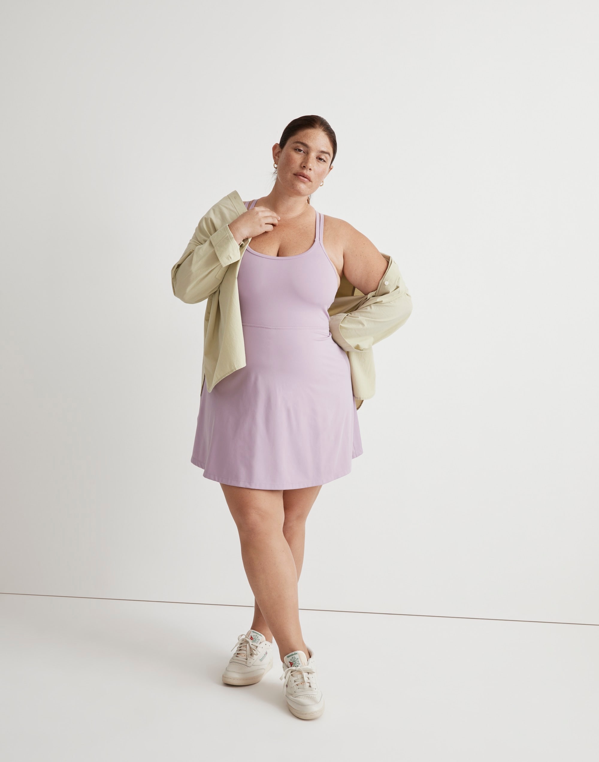 Mw Plus Flex Cutout Fitness Dress In Vibrant Lilac