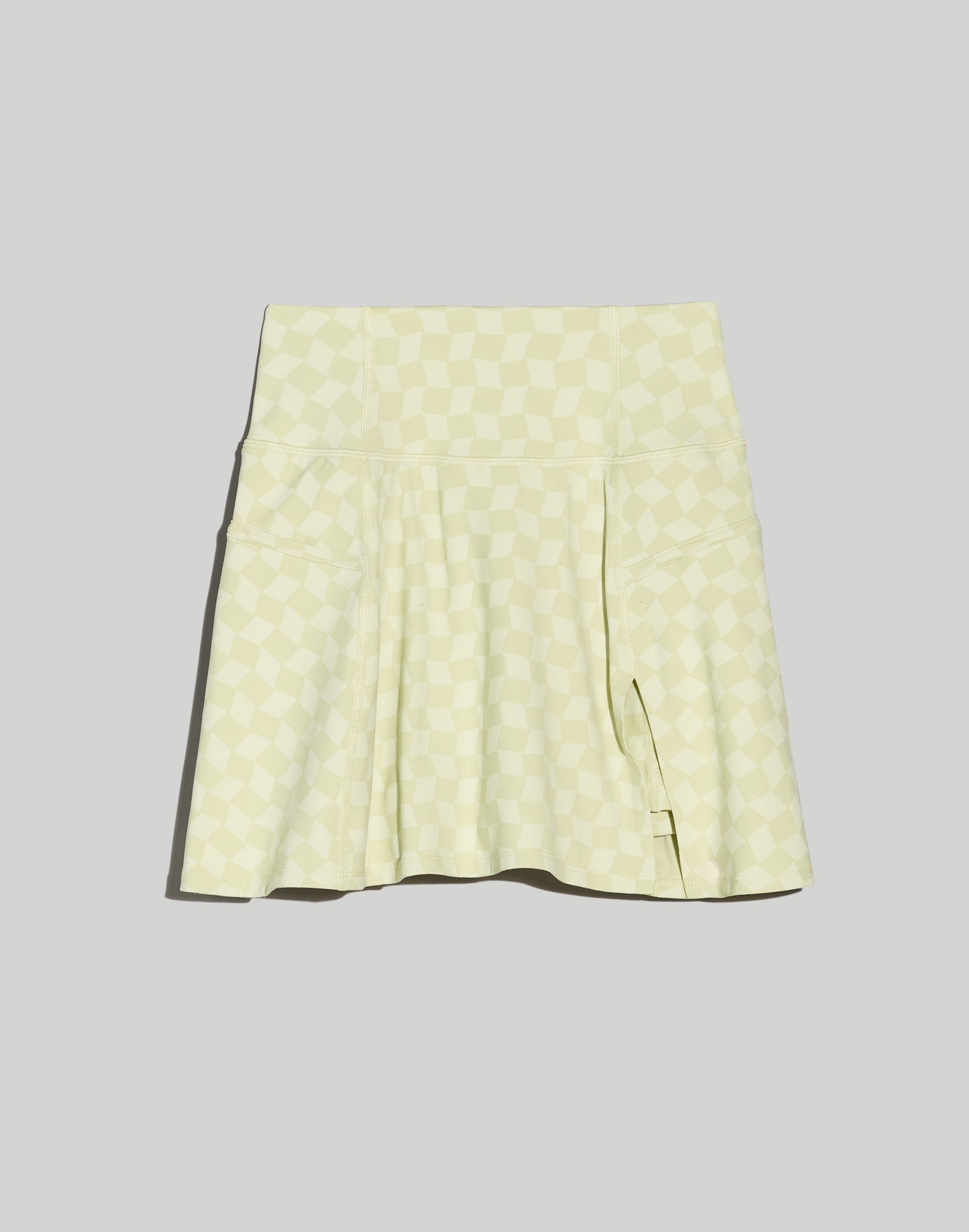Plus Flex Side Slit Skirt in Checkerboard