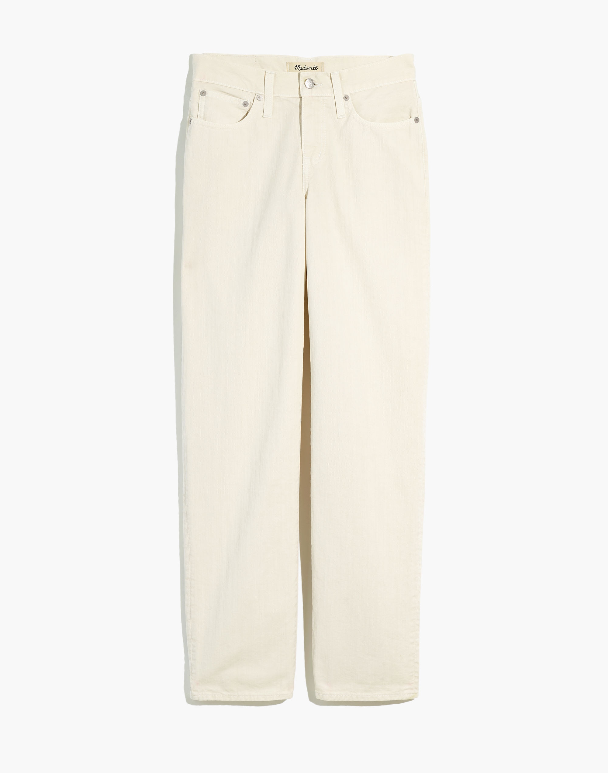 Madewell x Donni Low-Rise Loose Jeans in Antique Cream