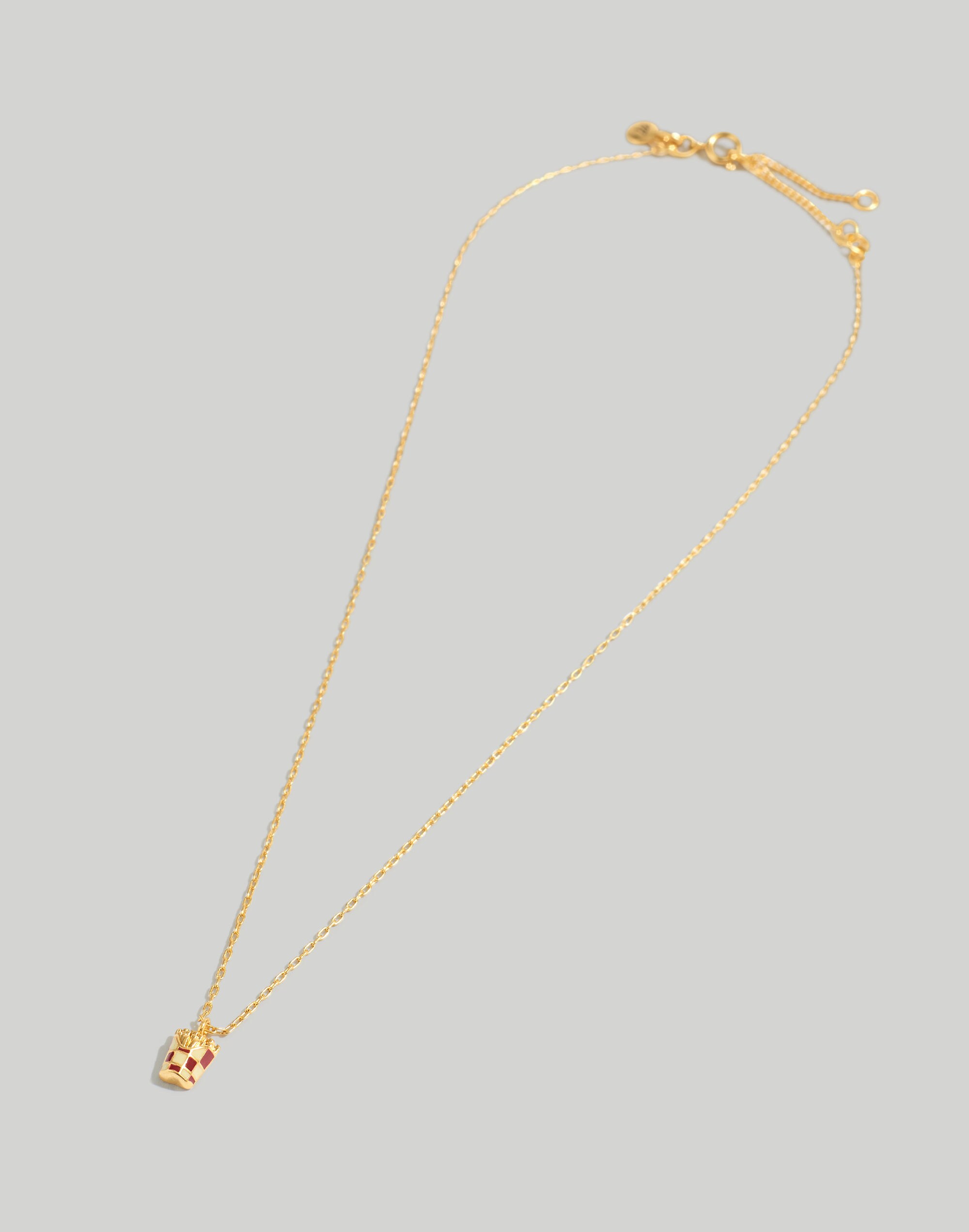 Enamel French Fry Pendant Necklace