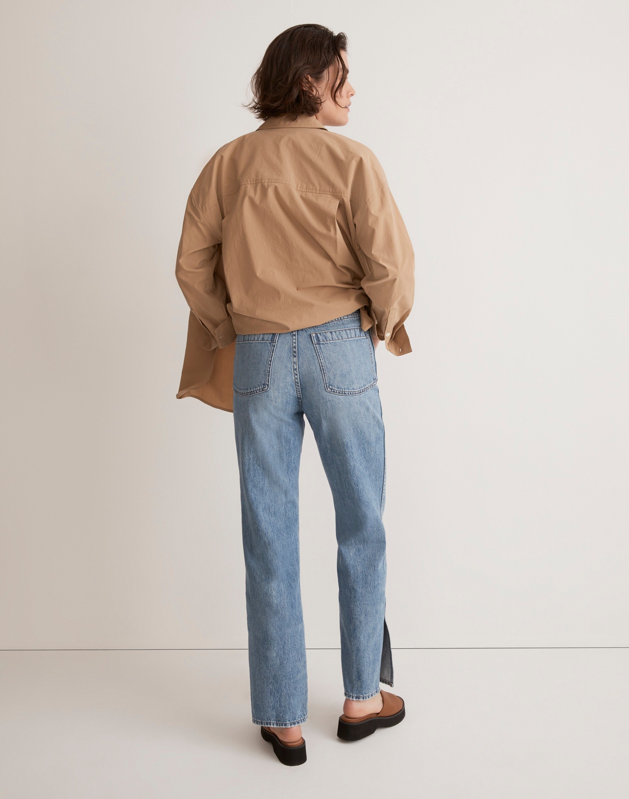 The Perfect Vintage Straight Jean in Deforst Wash: Side-Slit Edition