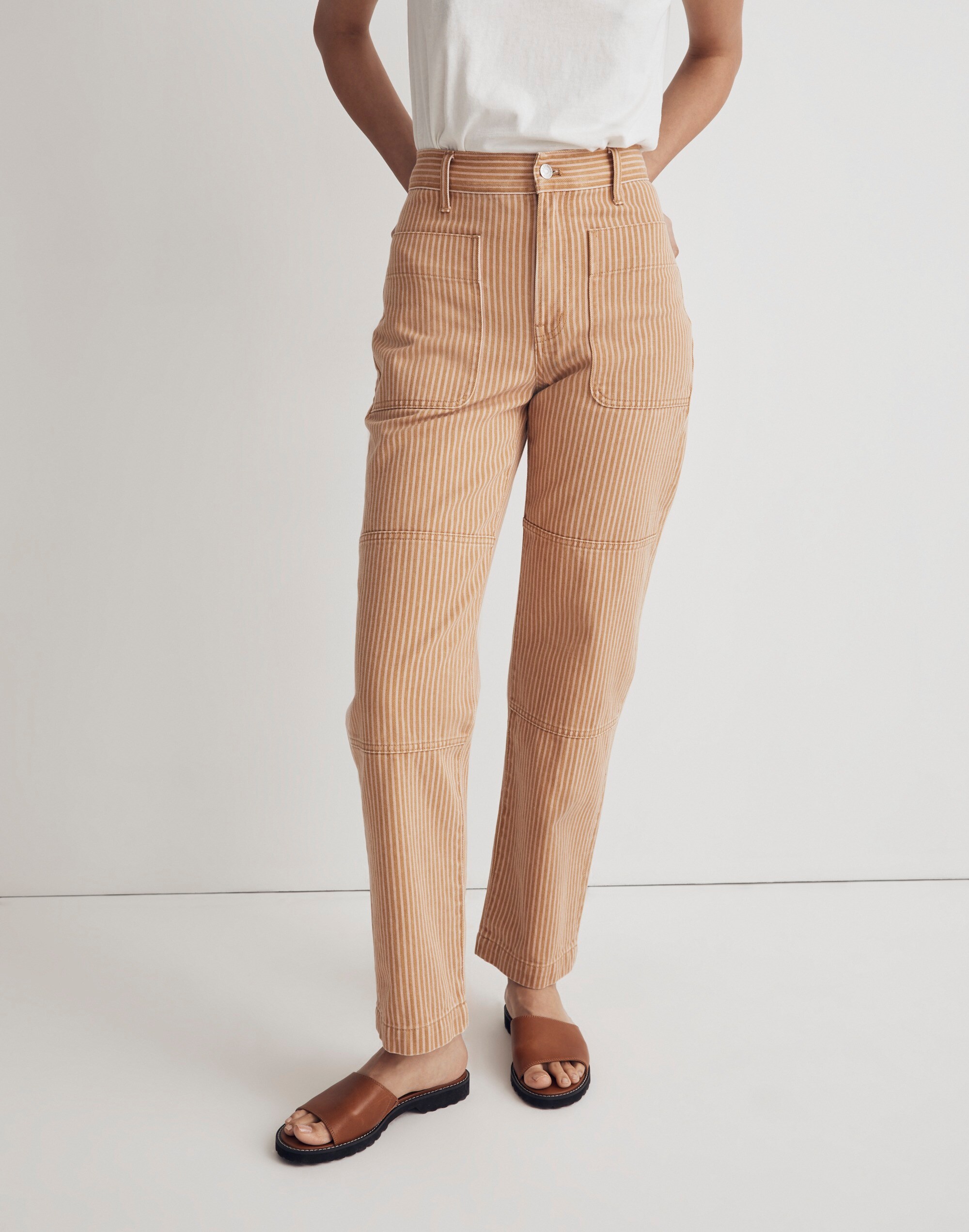 The Perfect Vintage Straight Jean in Stripe: Patch Pocket Edition