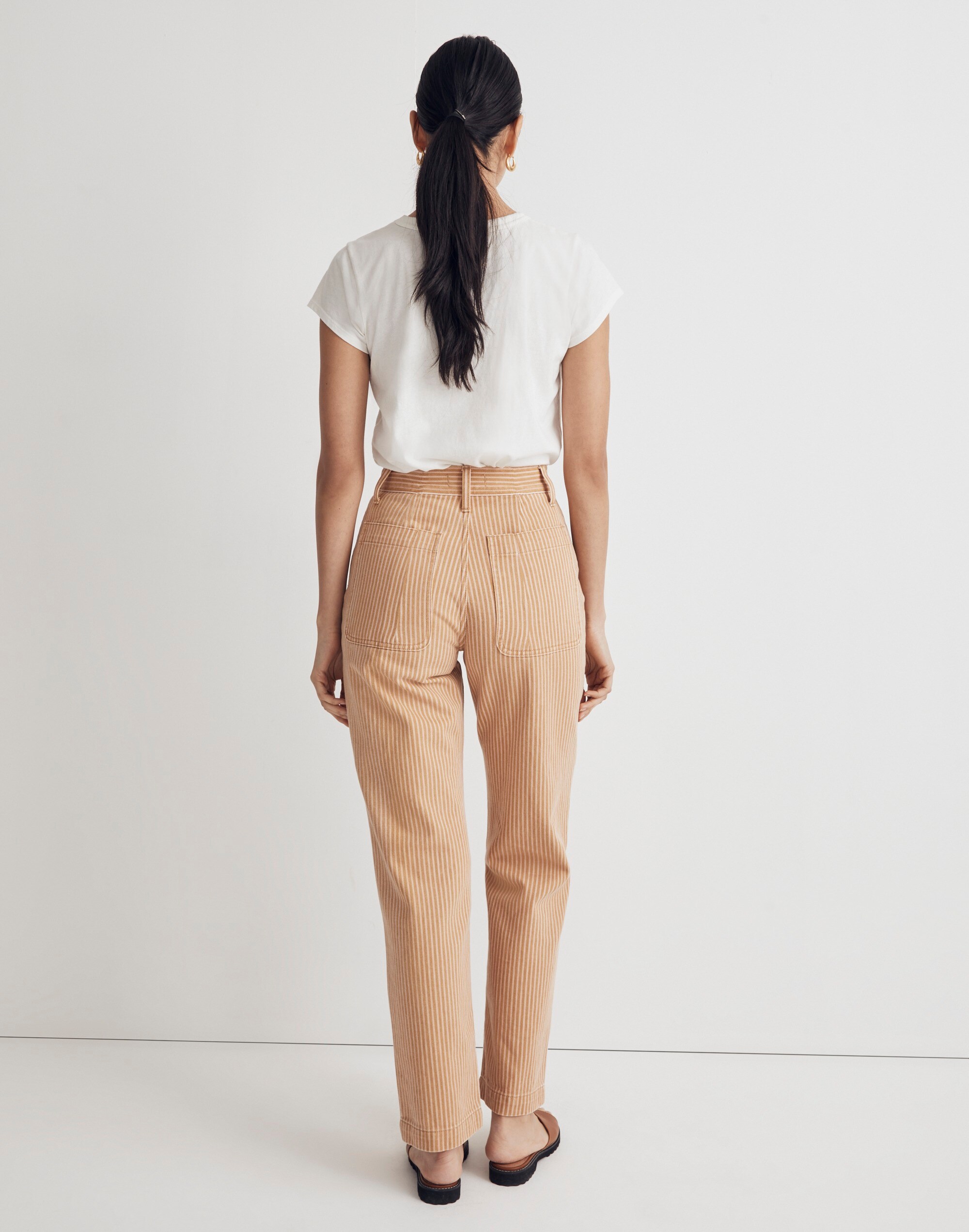 The Perfect Vintage Straight Jean in Stripe: Patch Pocket Edition