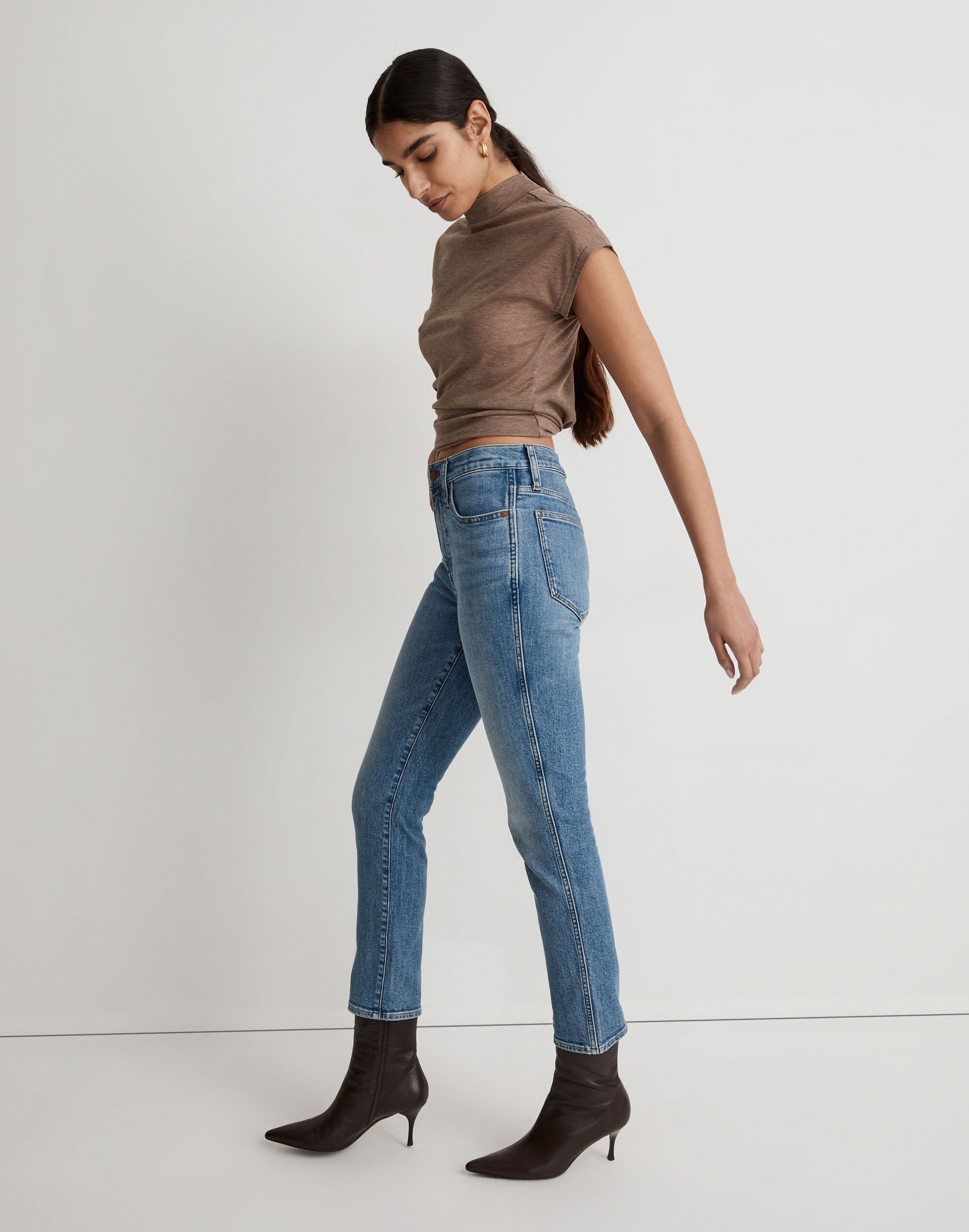 Petite Mid-Rise Stovepipe Jeans