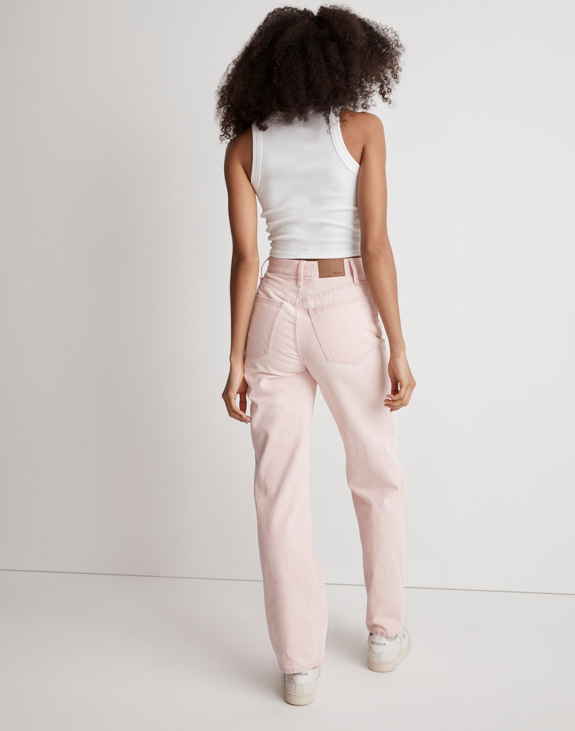 The Perfect Vintage Wide-Leg Jean in Light Pink Wash: Botanical-Dye Edition in null image 4