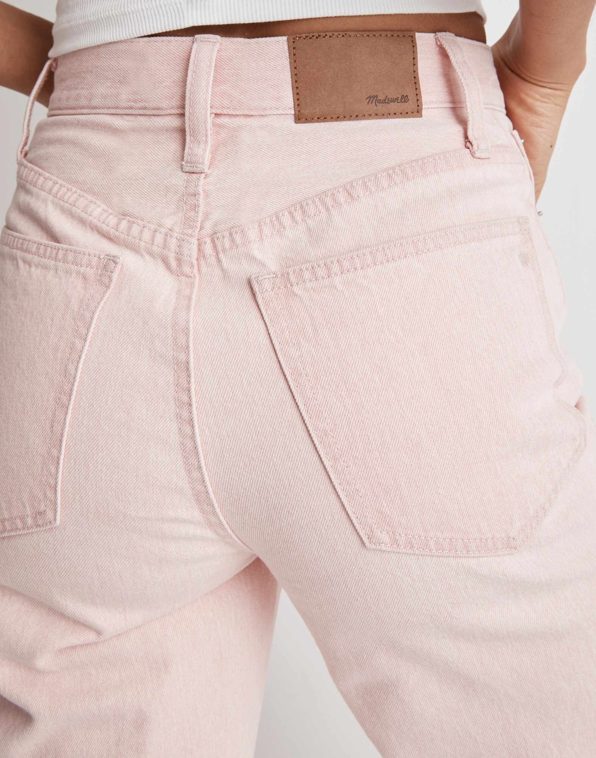 The Perfect Vintage Wide-Leg Jean in Light Pink Wash: Botanical-Dye Edition