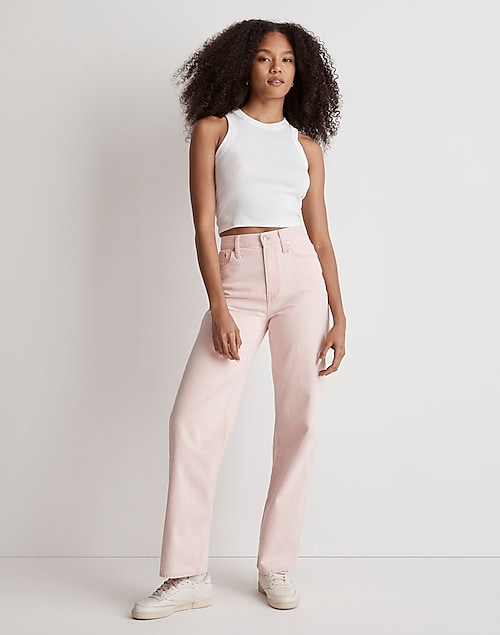 The Perfect Vintage Wide-Leg Jean in Light Pink Wash: Botanical
