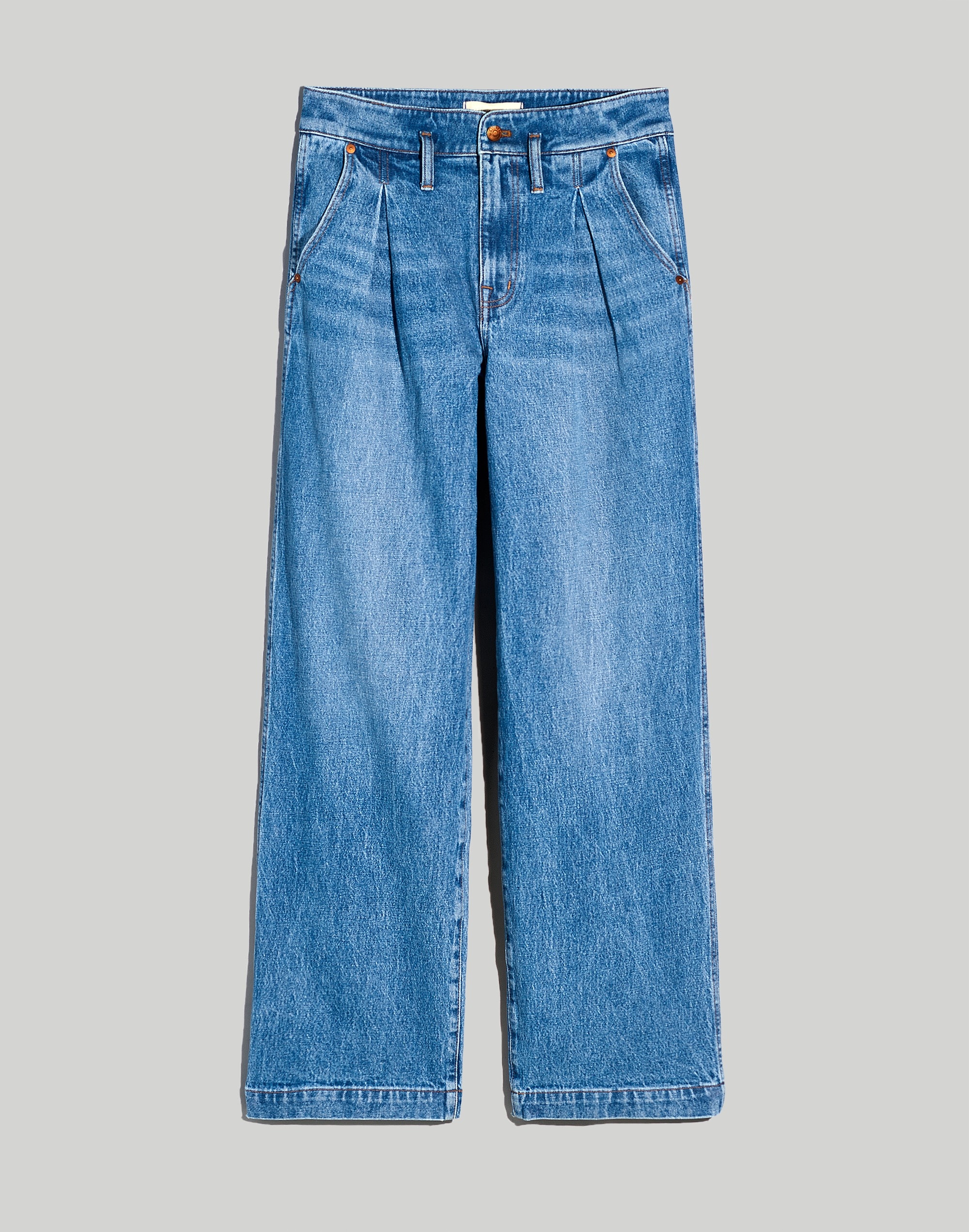 The Perfect Vintage Wide-Leg Crop Jean in Birchford Wash: Pleated