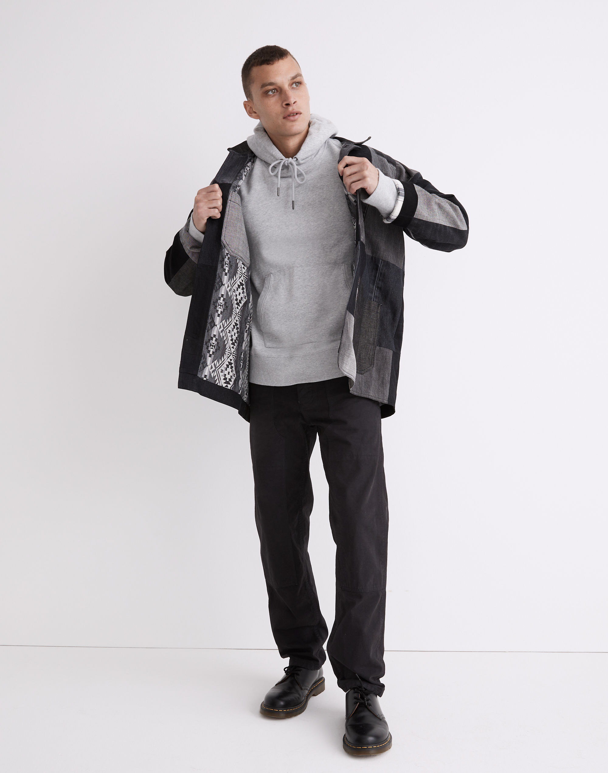 Upcycled Patchwork Shirt Jacket