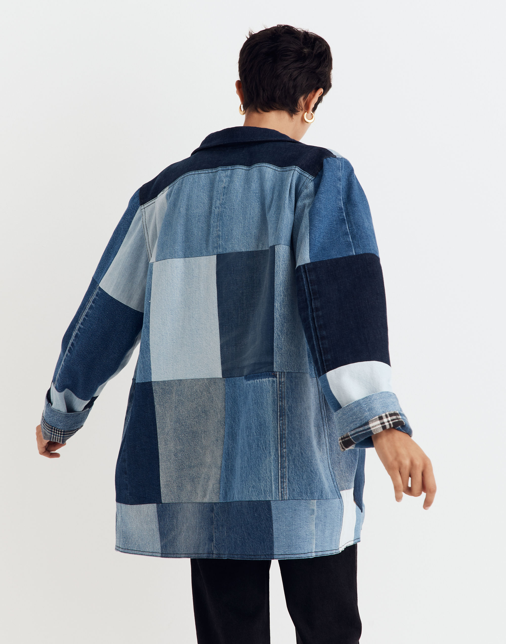 Upcycled Patchwork Shirt Jacket