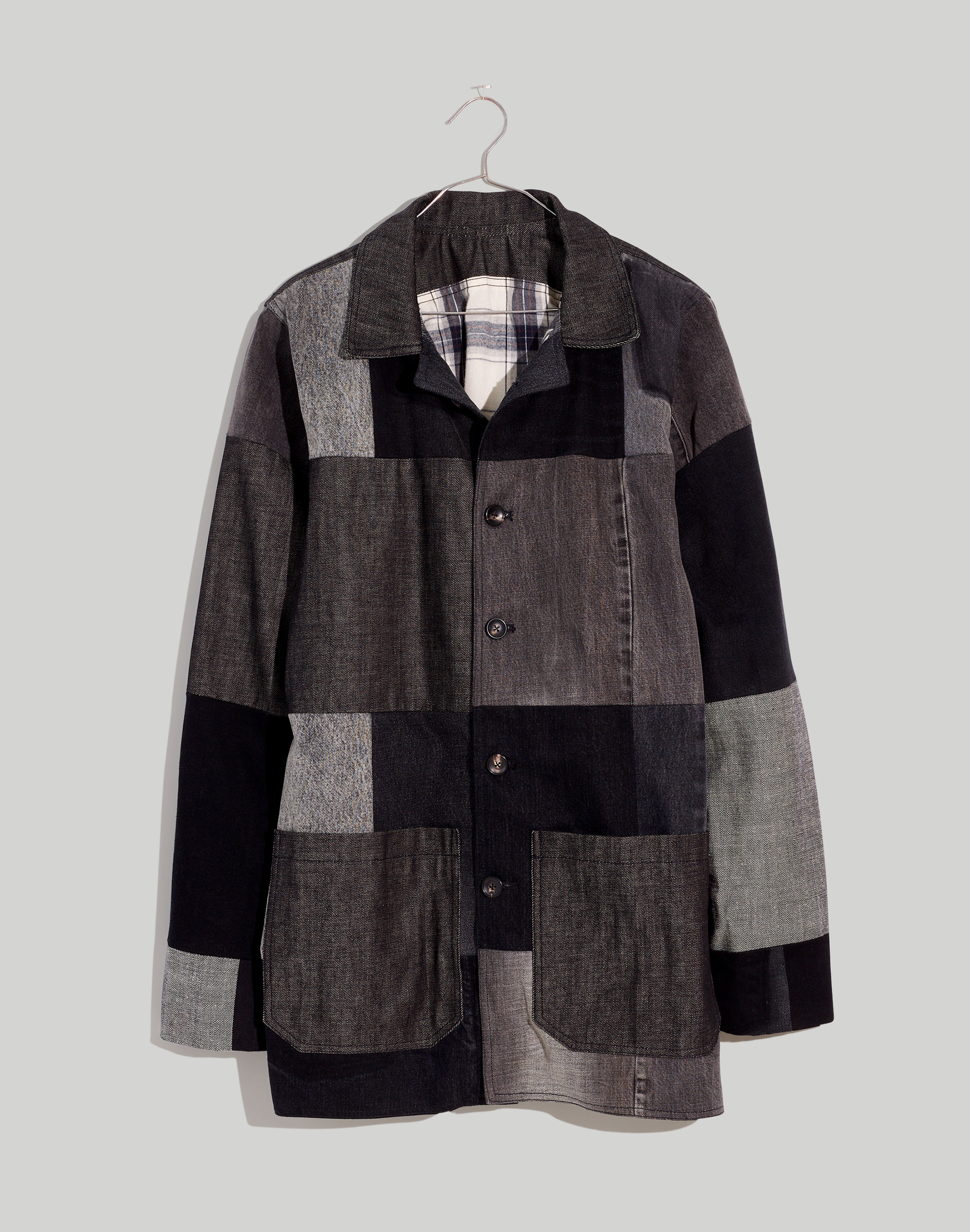 Upcycled Patchwork Shirt Jacket