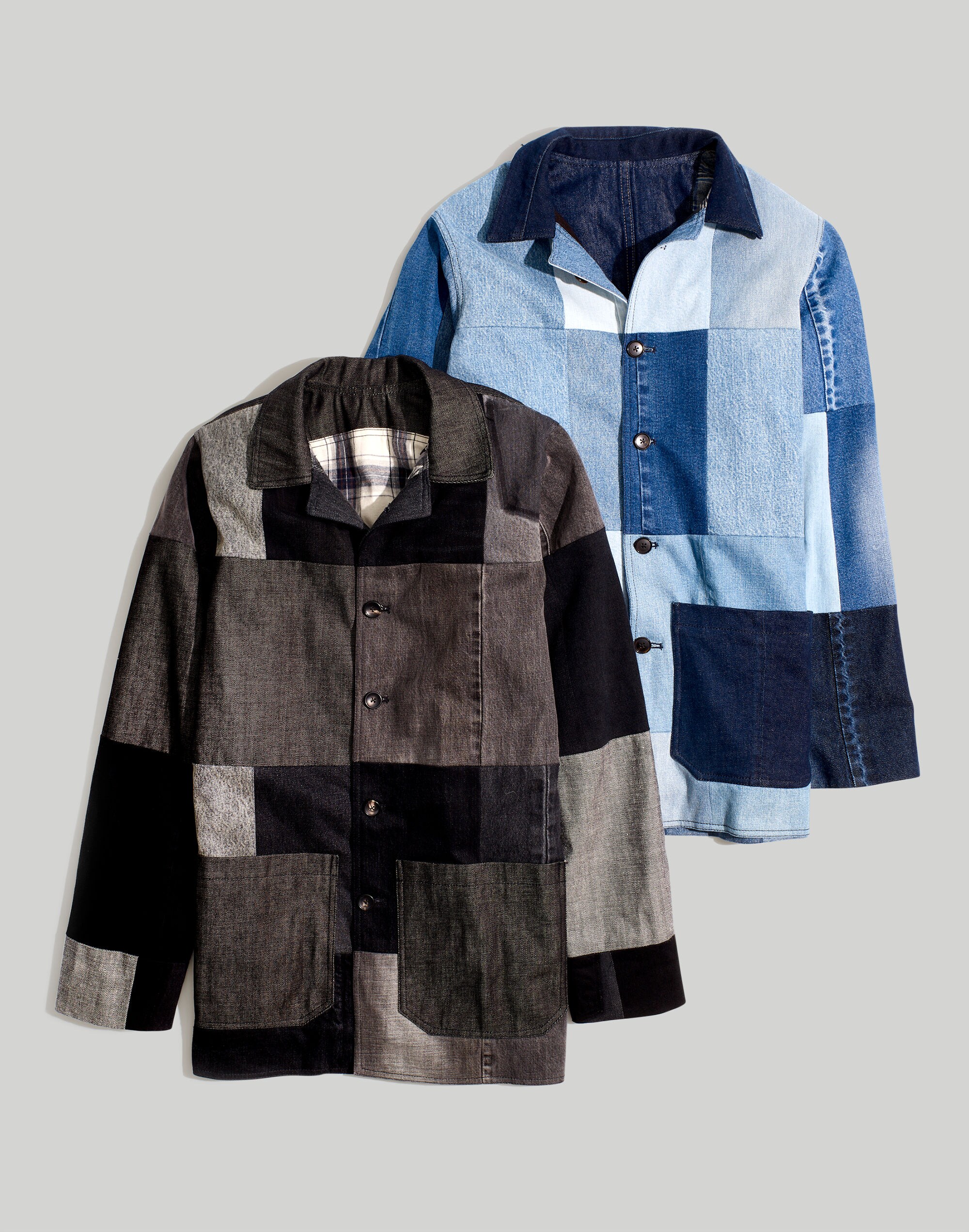 Upcycled Patchwork Shirt Jacket