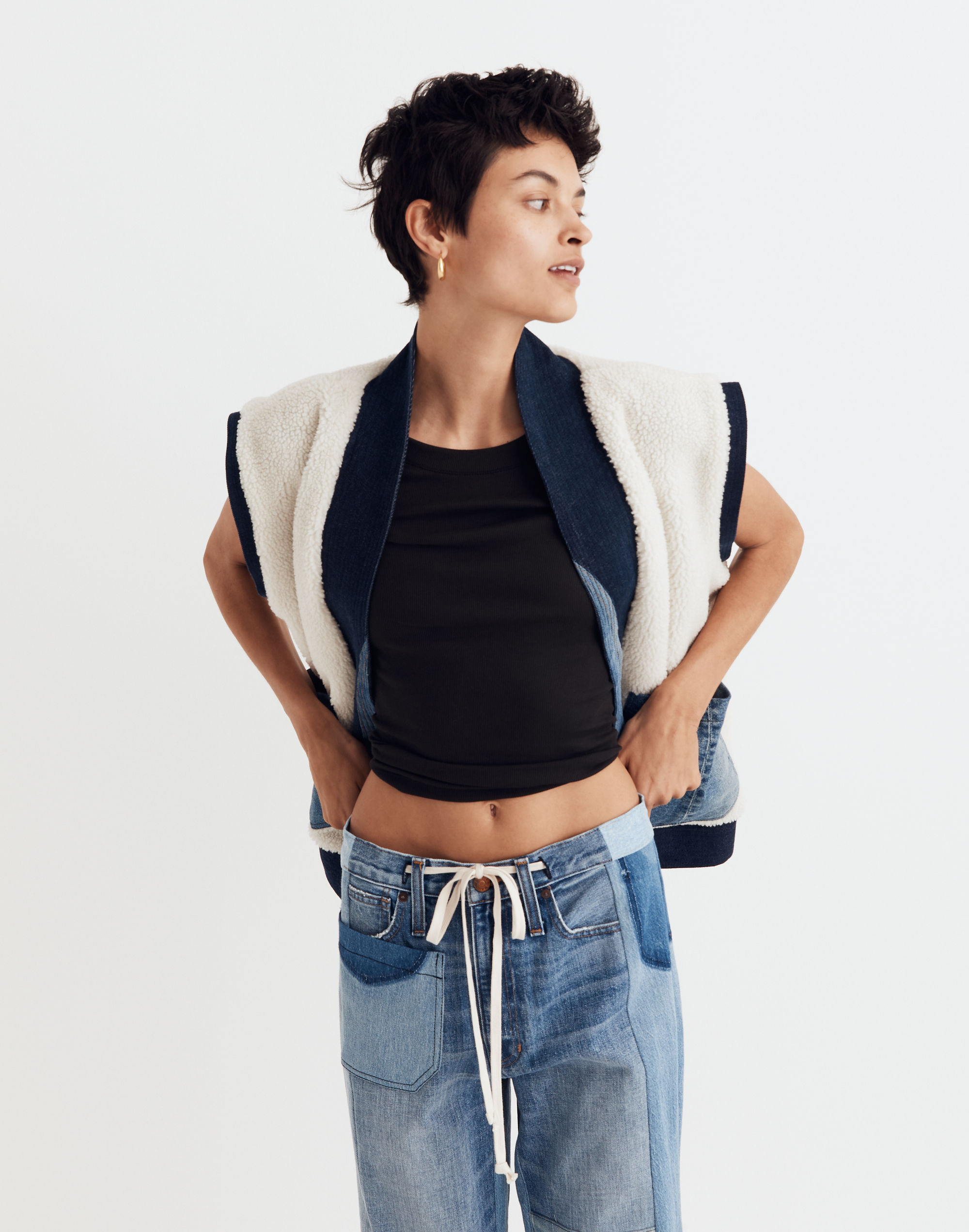 upcycled patchwork vest