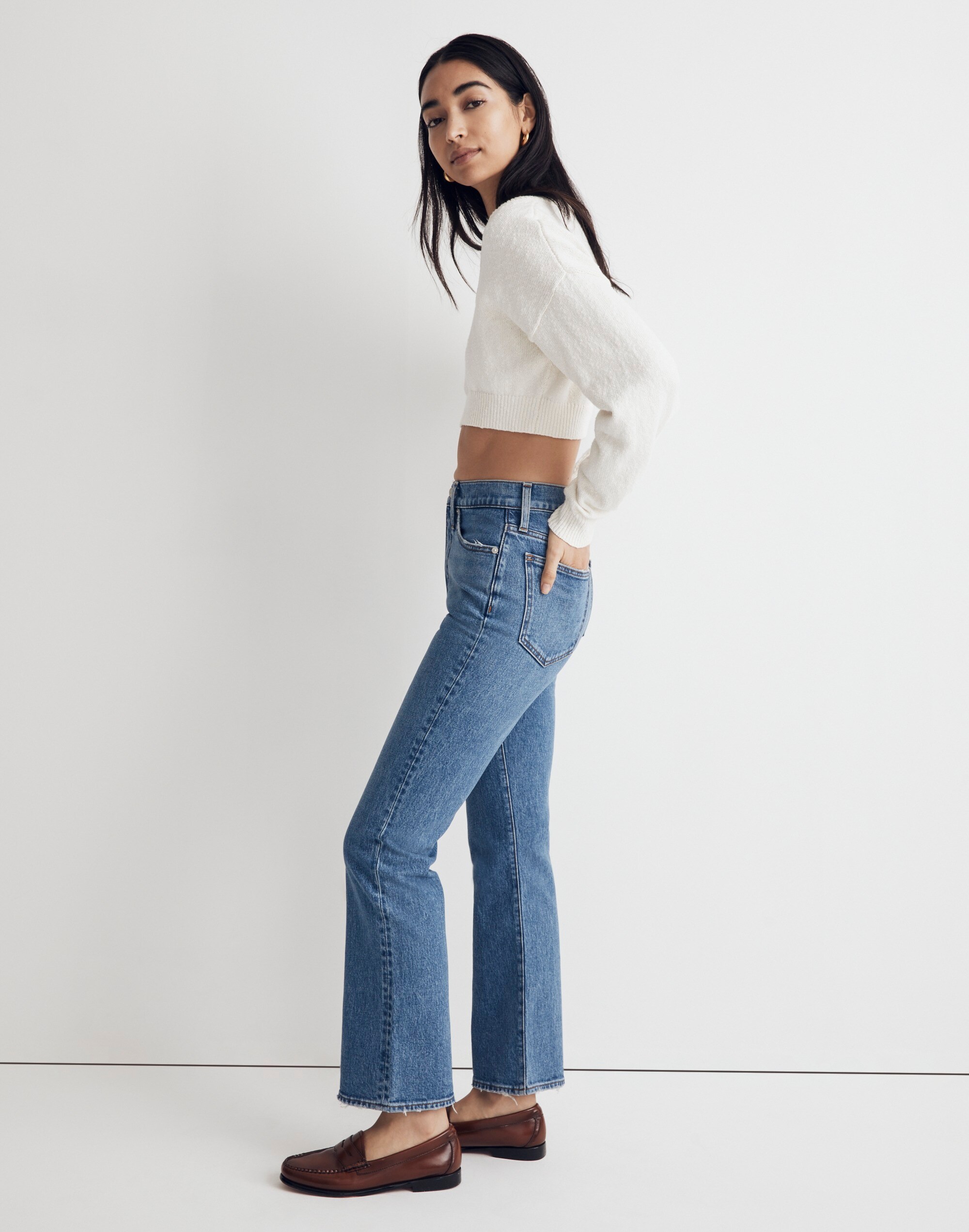 The Perfect Vintage Flare Crop Jean in Earlwood Wash
