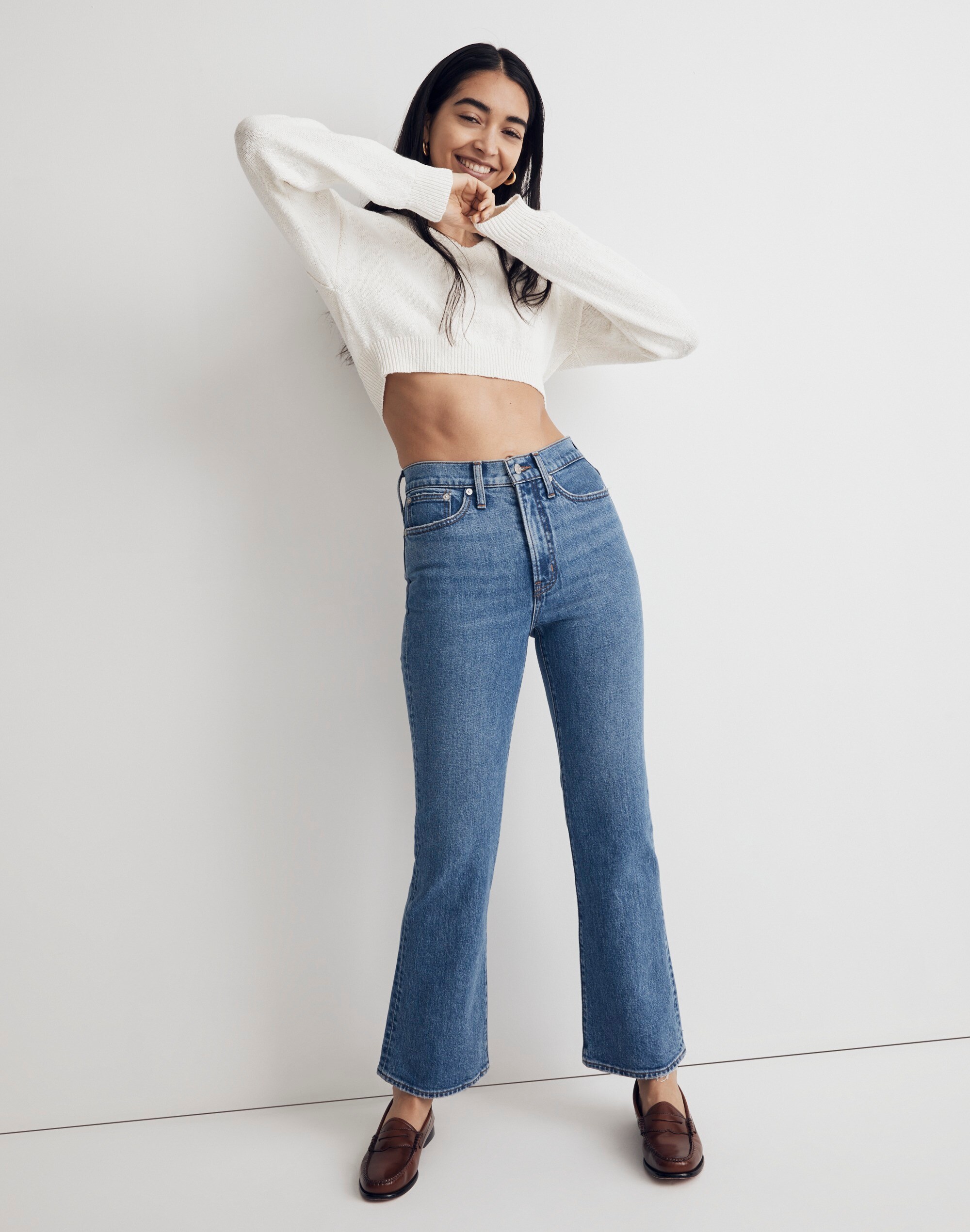 The Perfect Vintage Flare Crop Jean in Earlwood Wash
