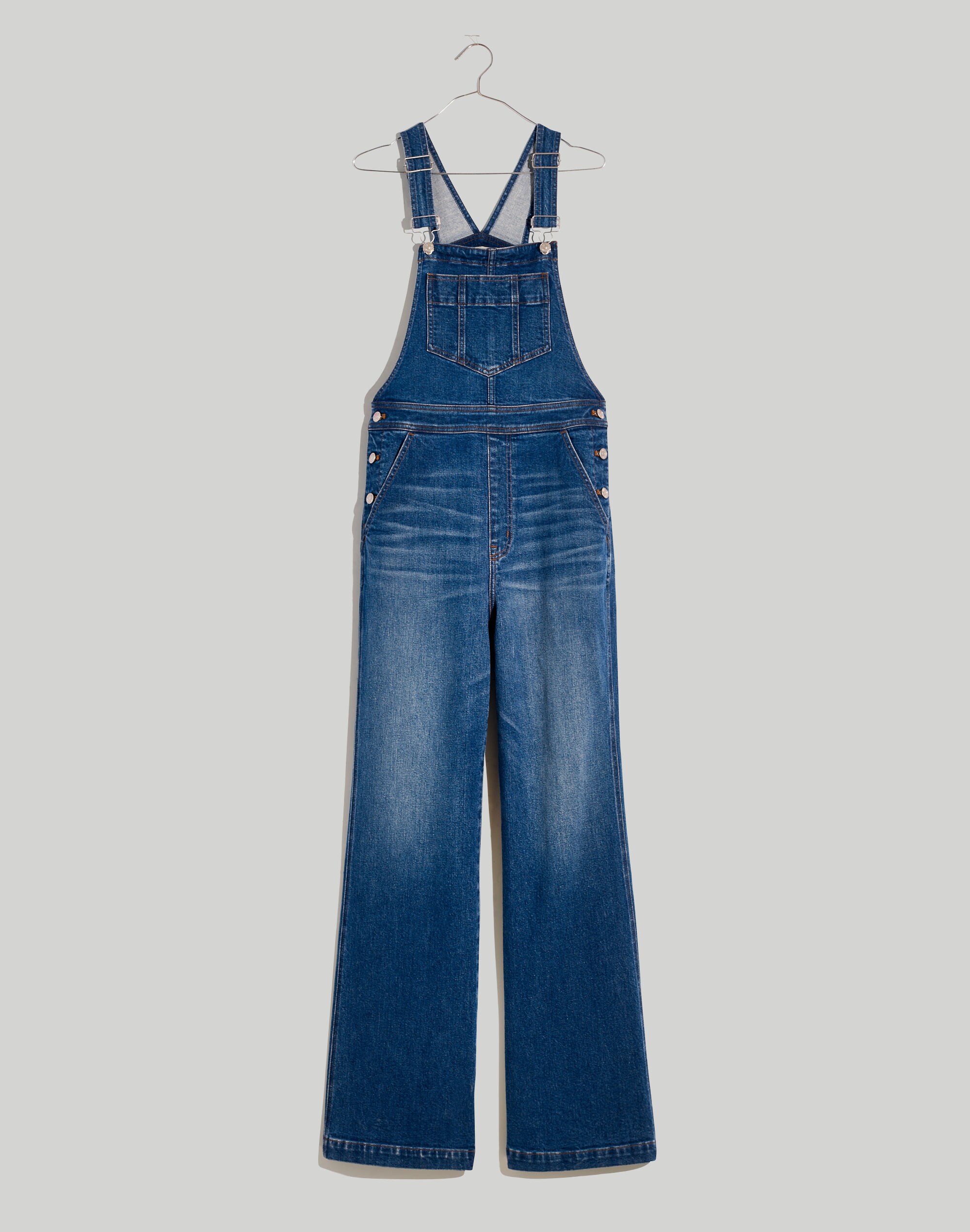 High-Rise Loose Flare Overalls in Demott Wash