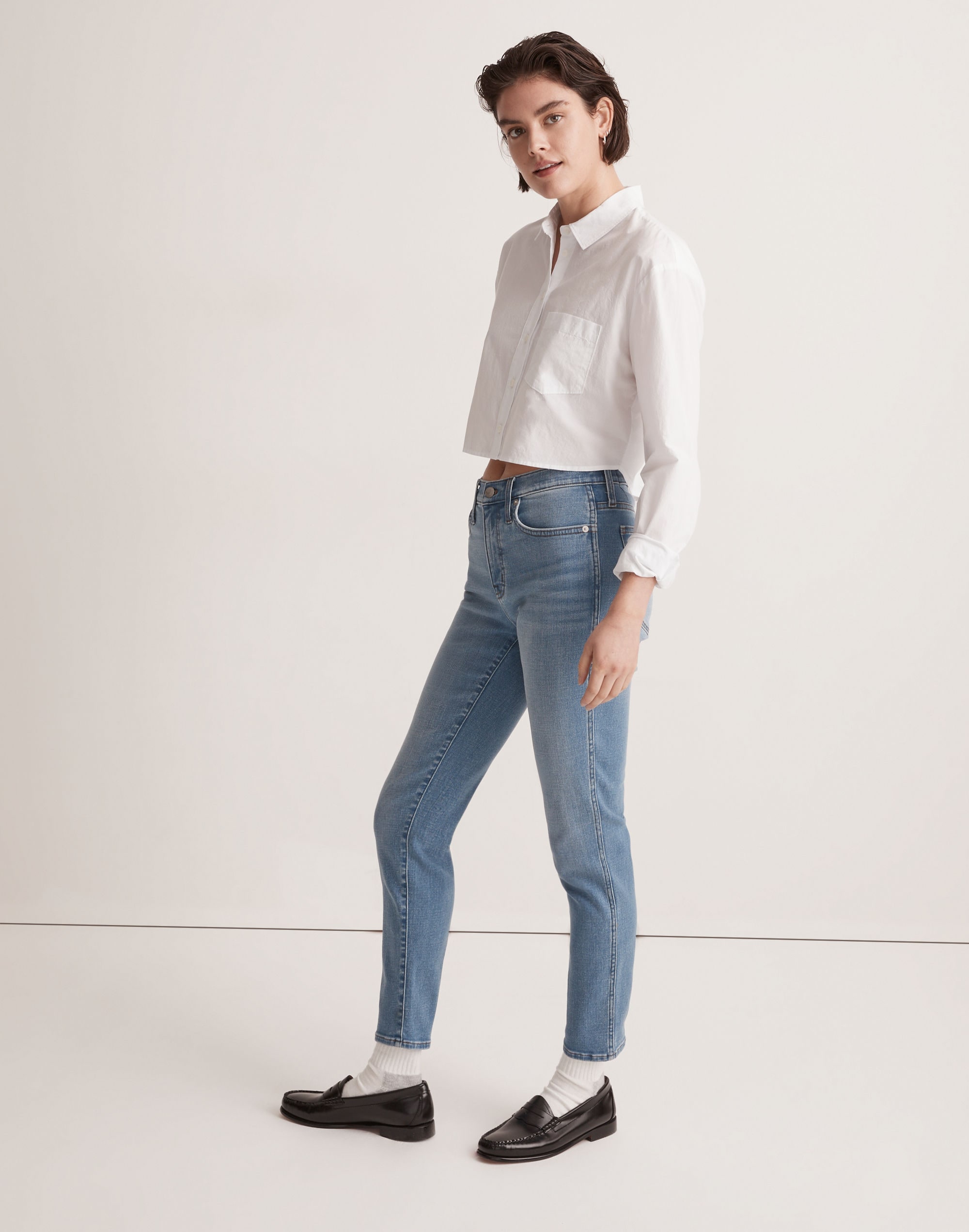 Petite Mid-Rise Stovepipe Jeans