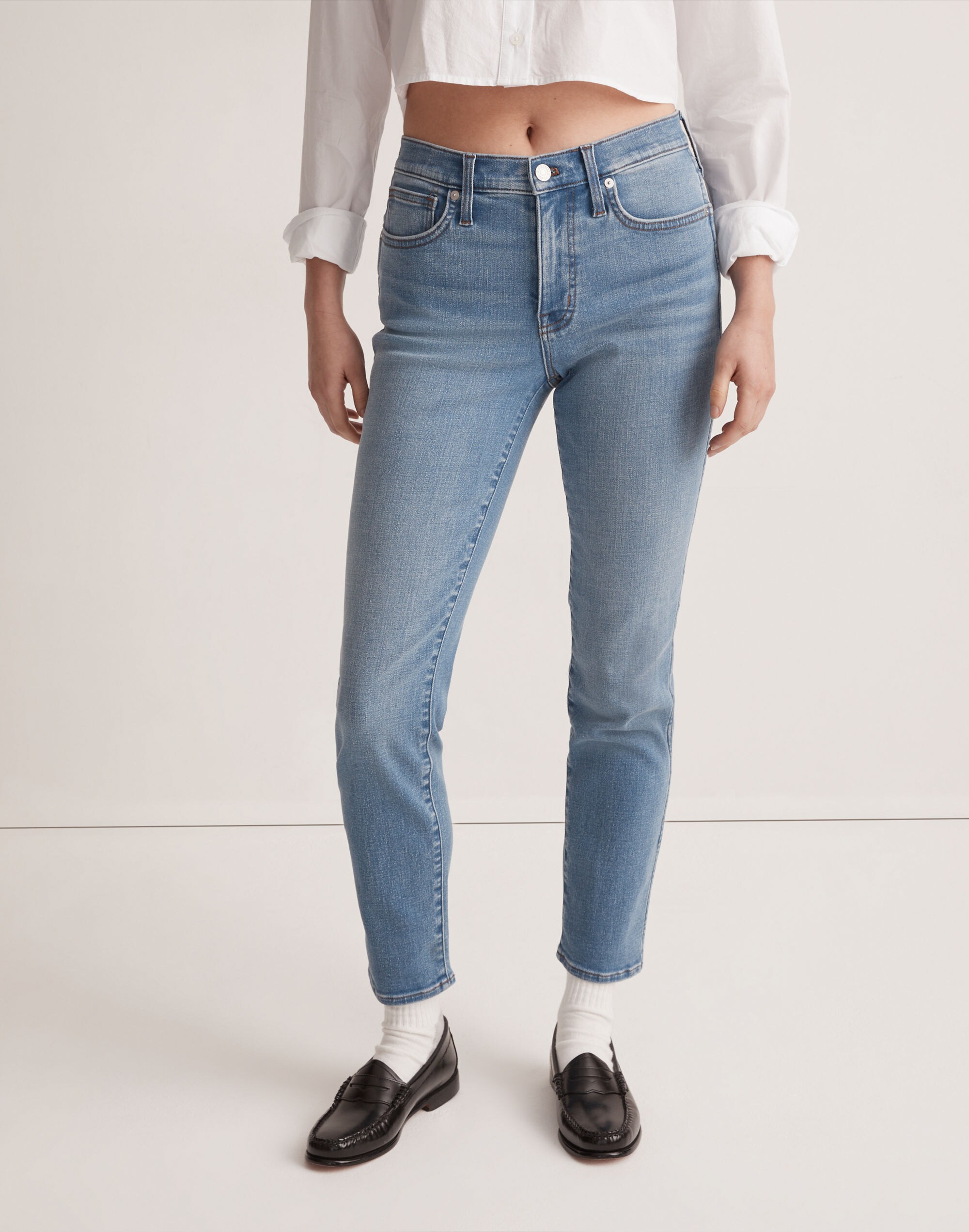 Petite Mid-Rise Stovepipe Jeans