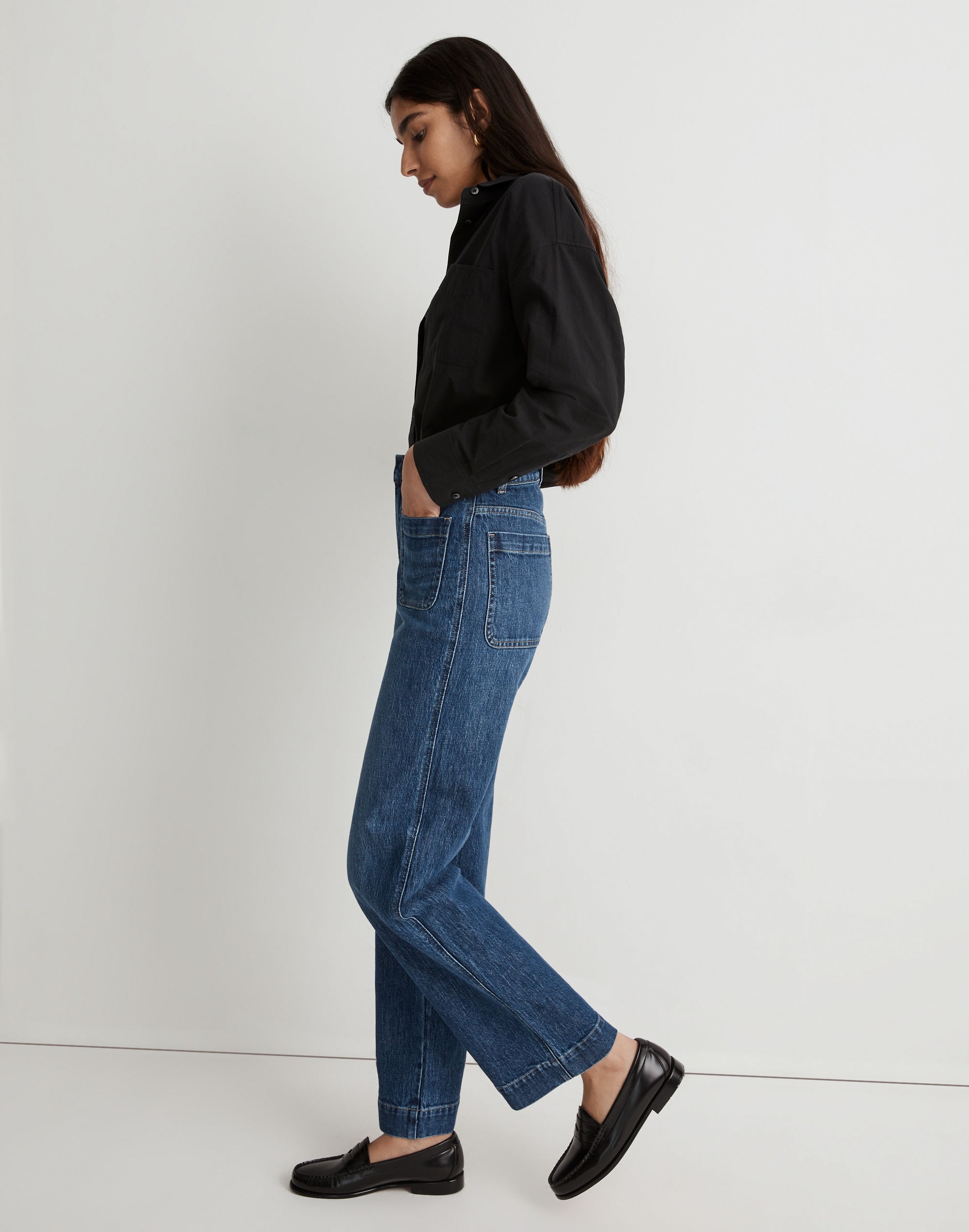 The Perfect Vintage Wide-Leg Jean in Keller Wash: Pocket Edition