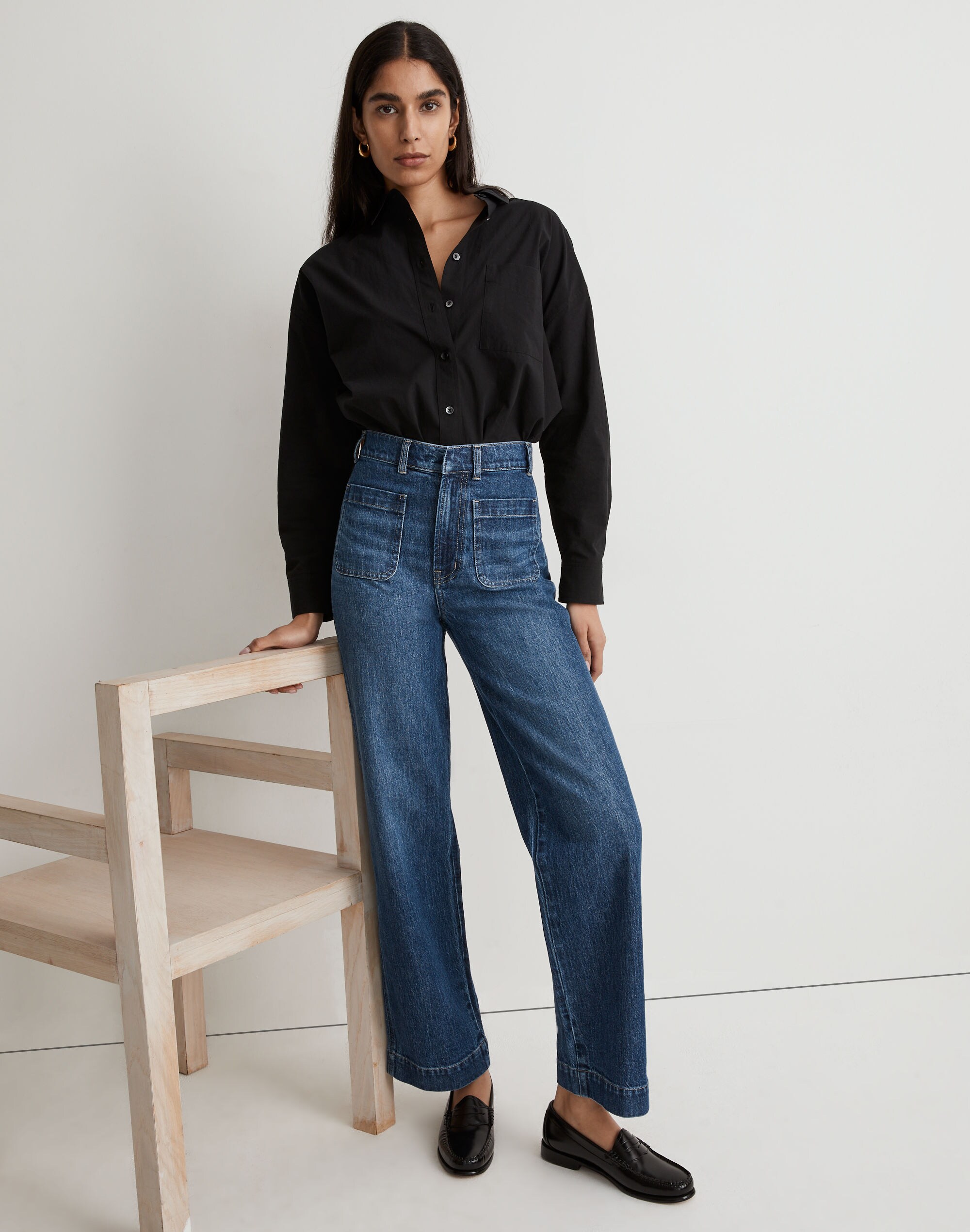 The Perfect Vintage Wide-Leg Jean in Keller Wash: Pocket Edition