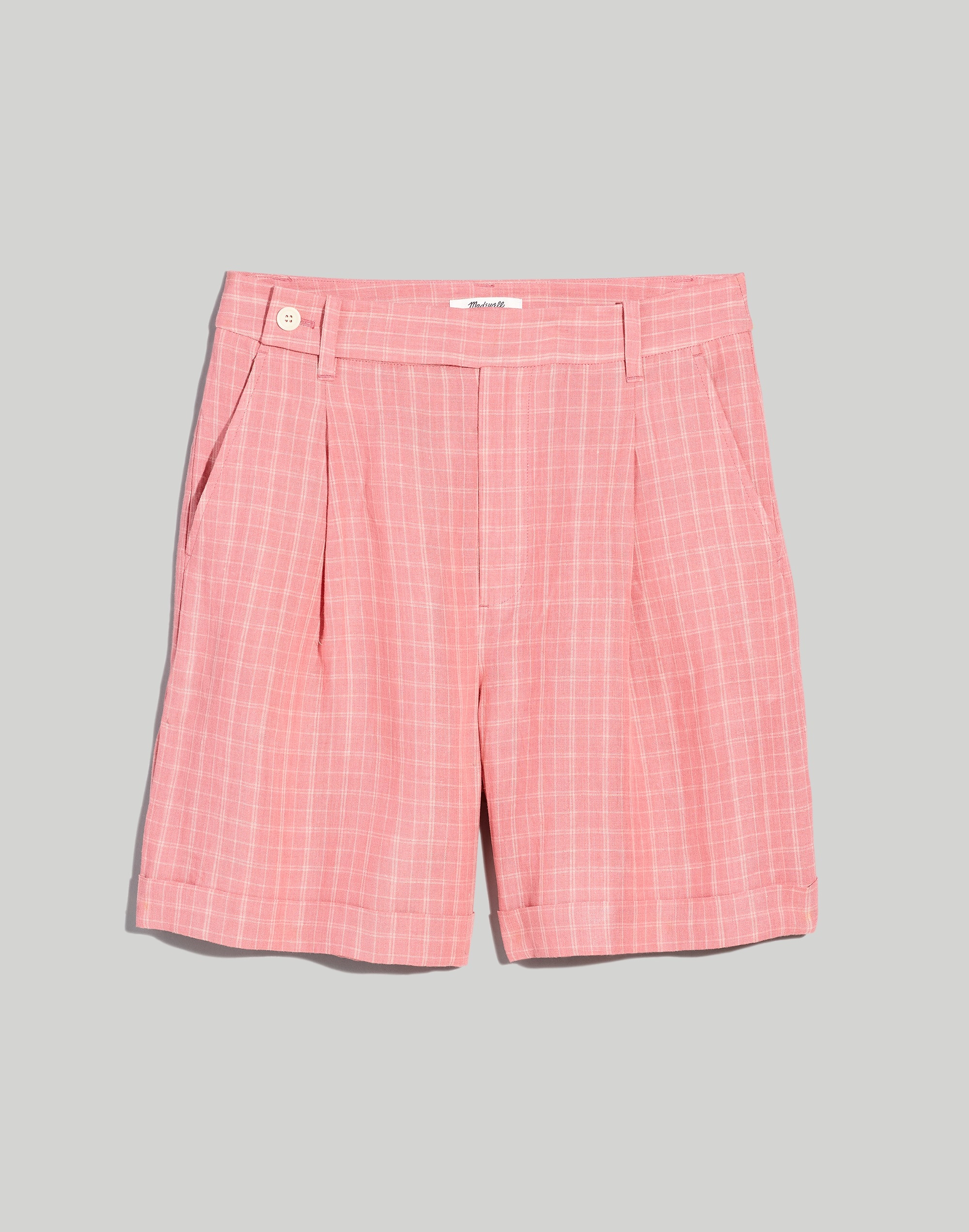 The Harlow Short in Checked 100% Linen