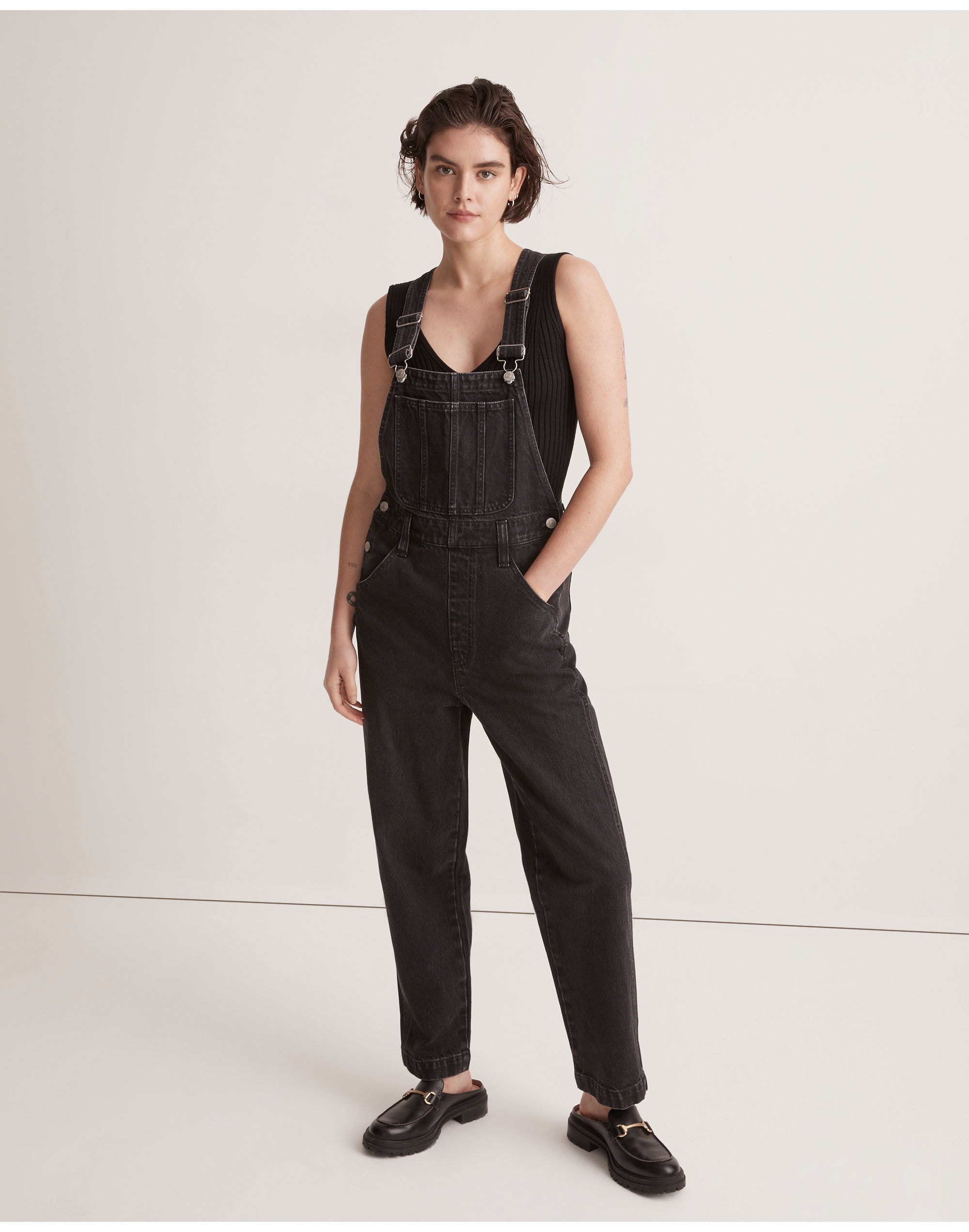 Straight-Leg Overalls in Lunar Wash