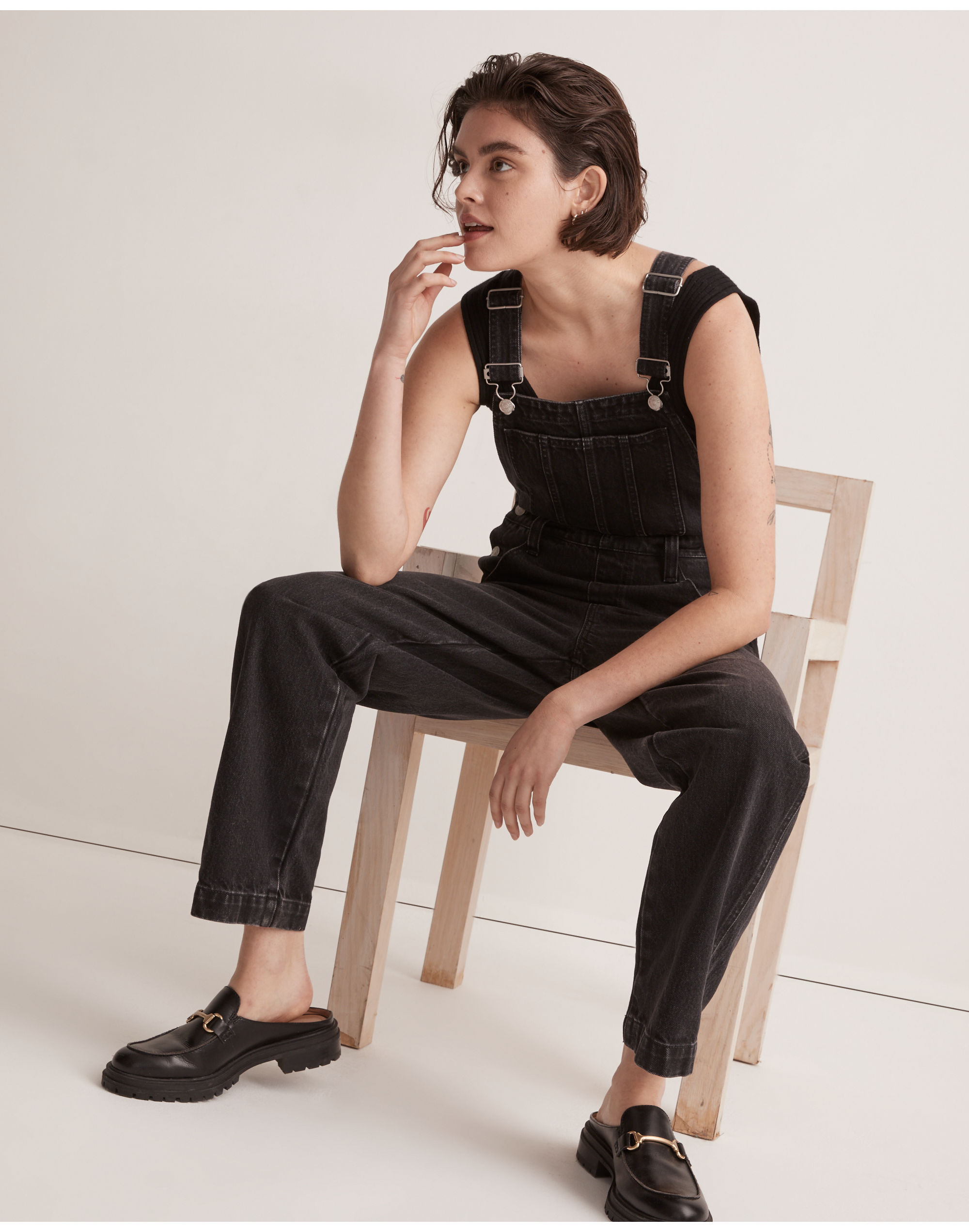 Straight-Leg Overalls in Lunar Wash